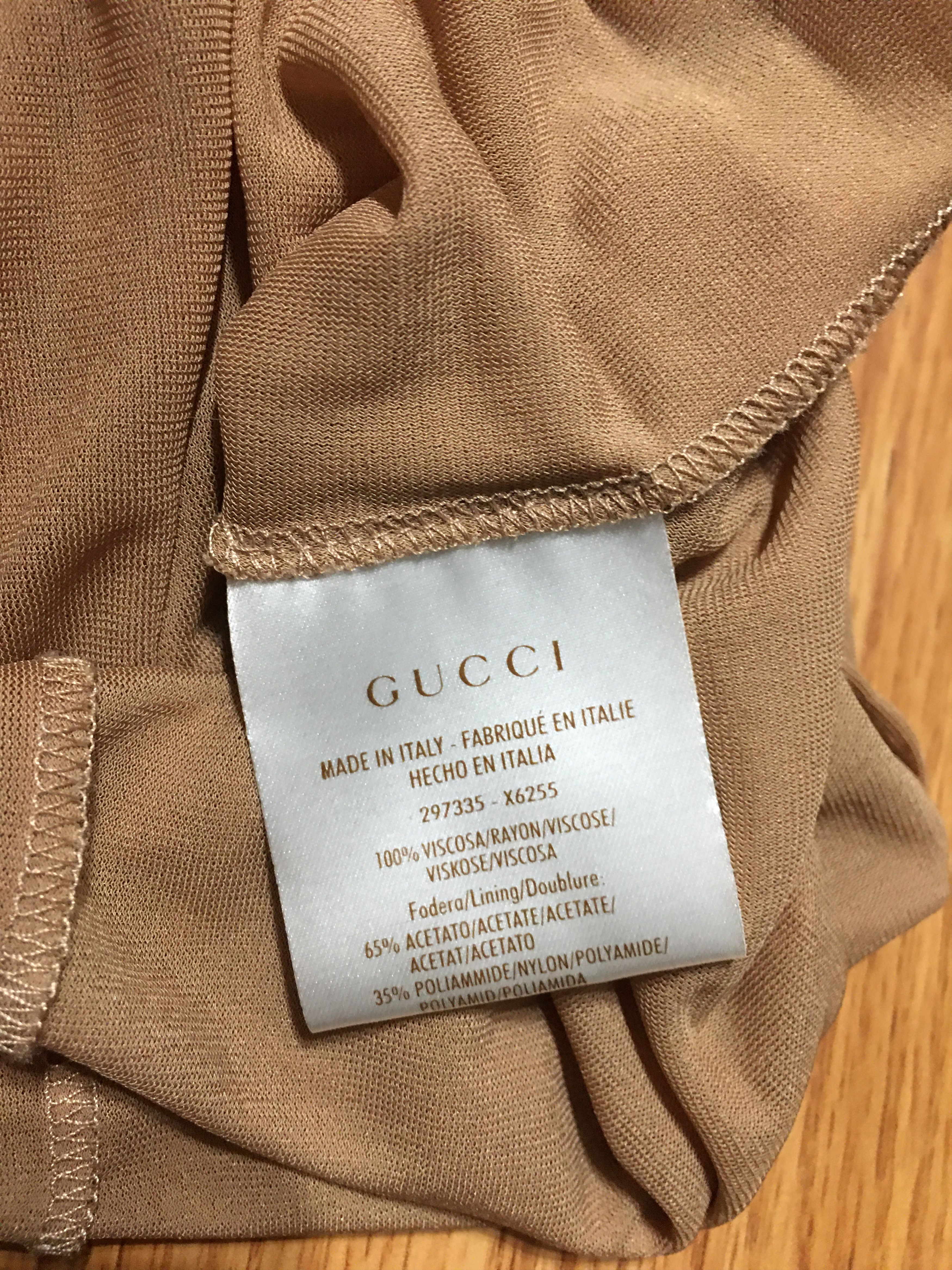 Gucci GUCCI Beige Viscose Midi Dress Size M Size M / US 6-8 / IT 42-44 - 10 Thumbnail