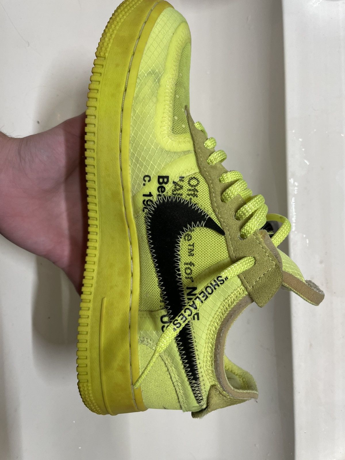 Nike × Off-White Nike Air Force 1 Low Off-White Volt Size US 7.5 / EU 40-41 - 15 Thumbnail