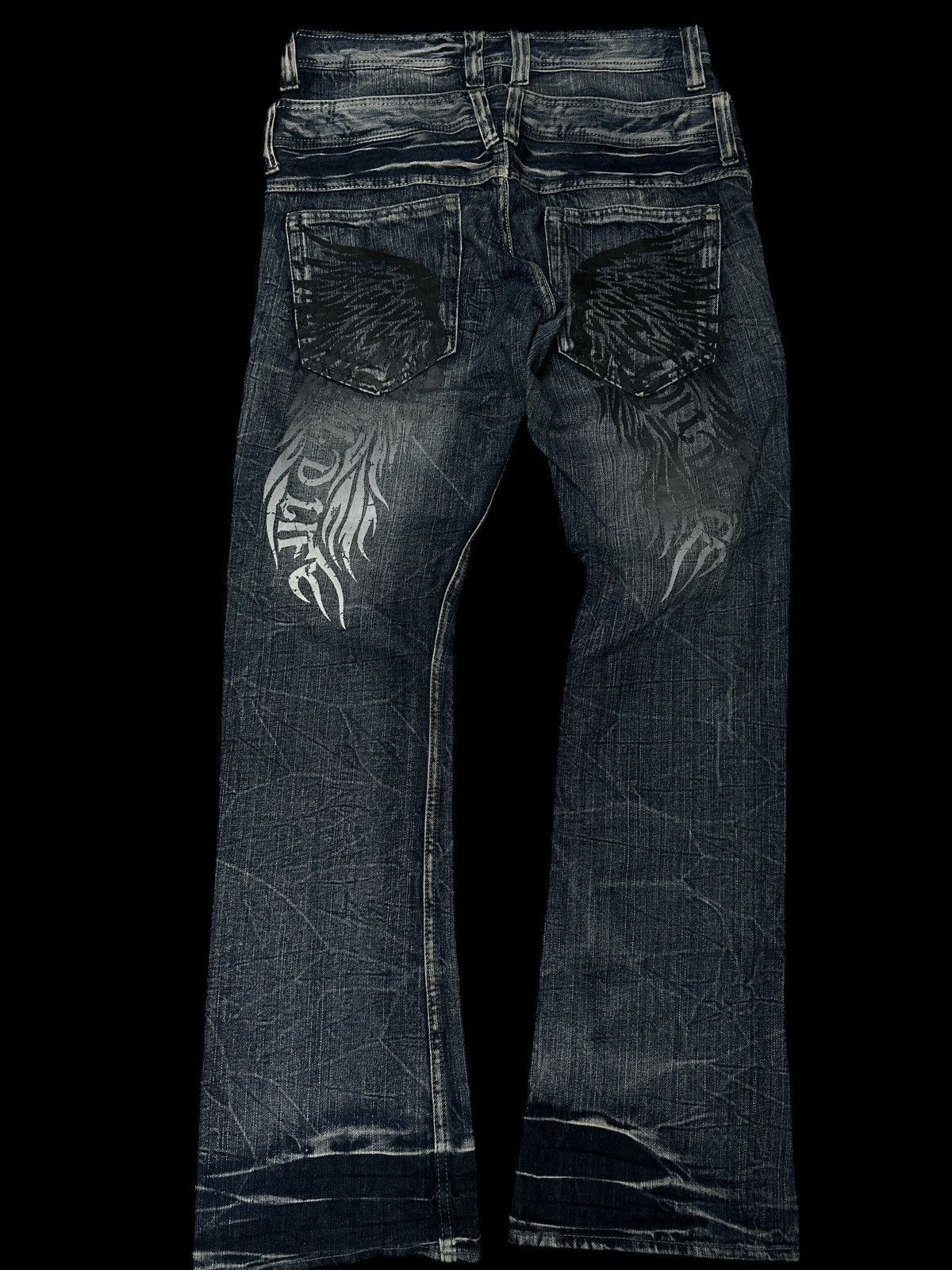 Flare💥 Skull Bones Flare Double Waist Design Embroid🎌