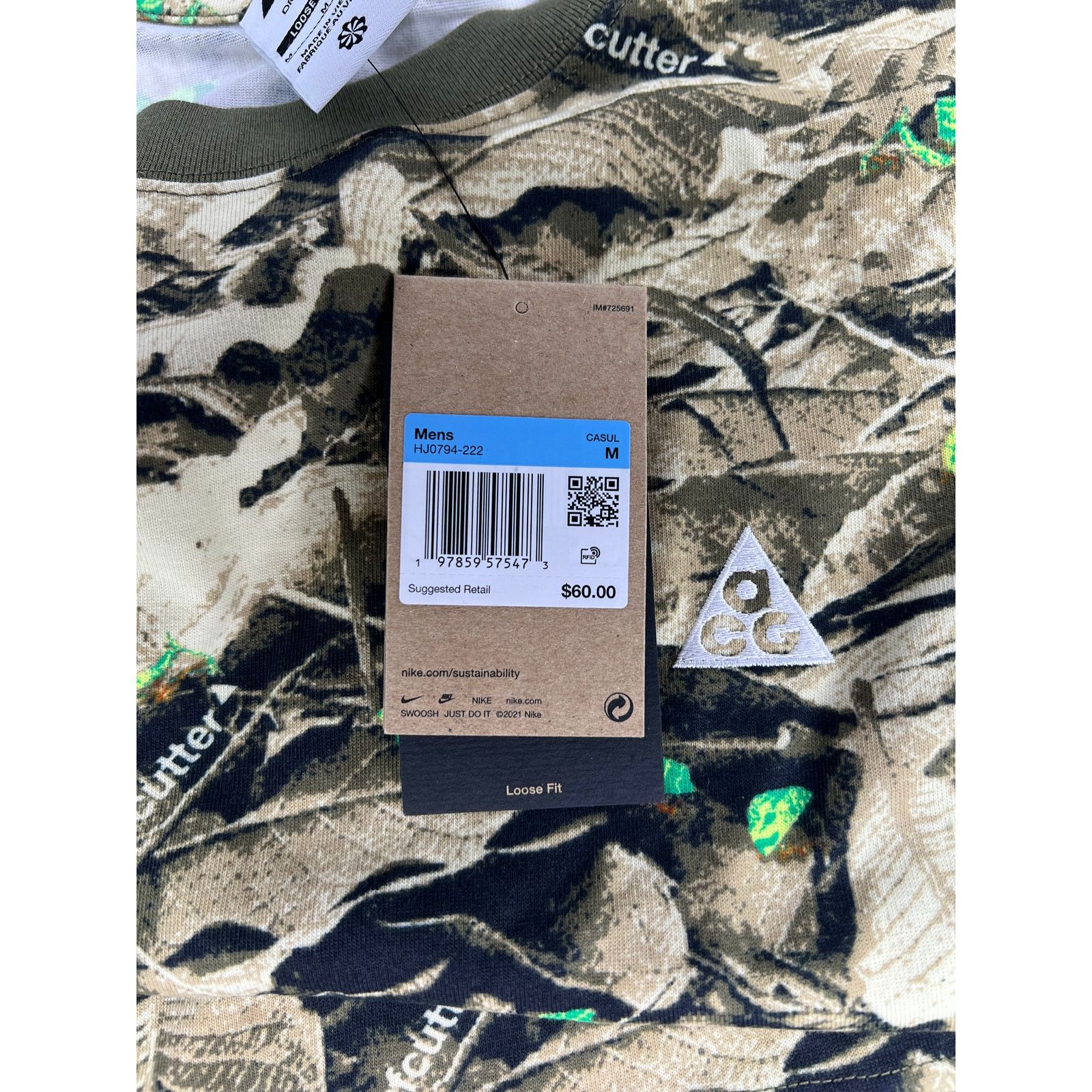 Nike Nike ACG Dri-Fit Camo Green Loose Fit Shirt Size US M / EU 48-50 / 2 - 6 Thumbnail