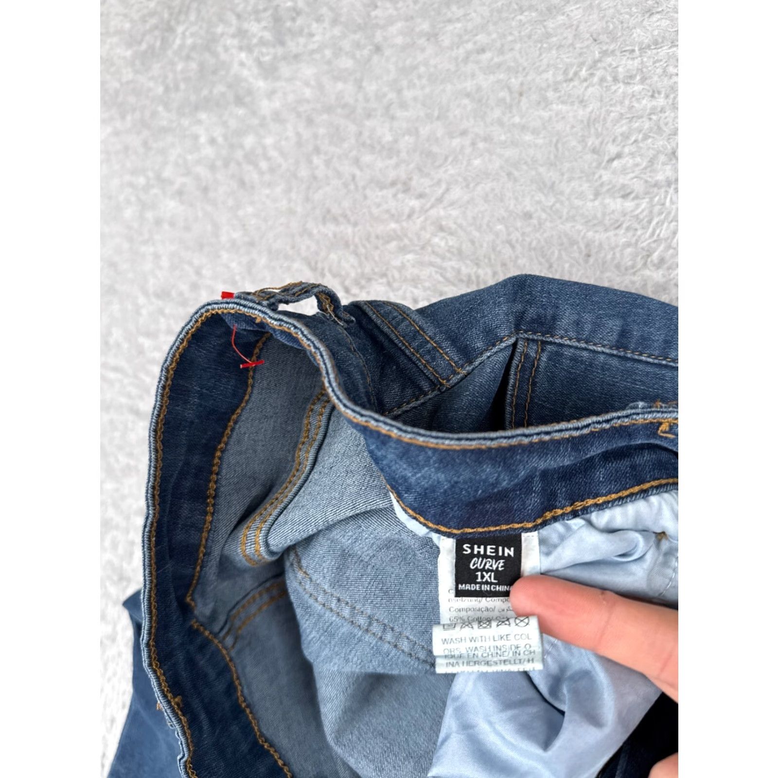 Shein Shein Jeans Women Extra Large Blue Denim Wide Flare High Rise Cotton 31x29 Size 40" / US 18 - 6 Thumbnail