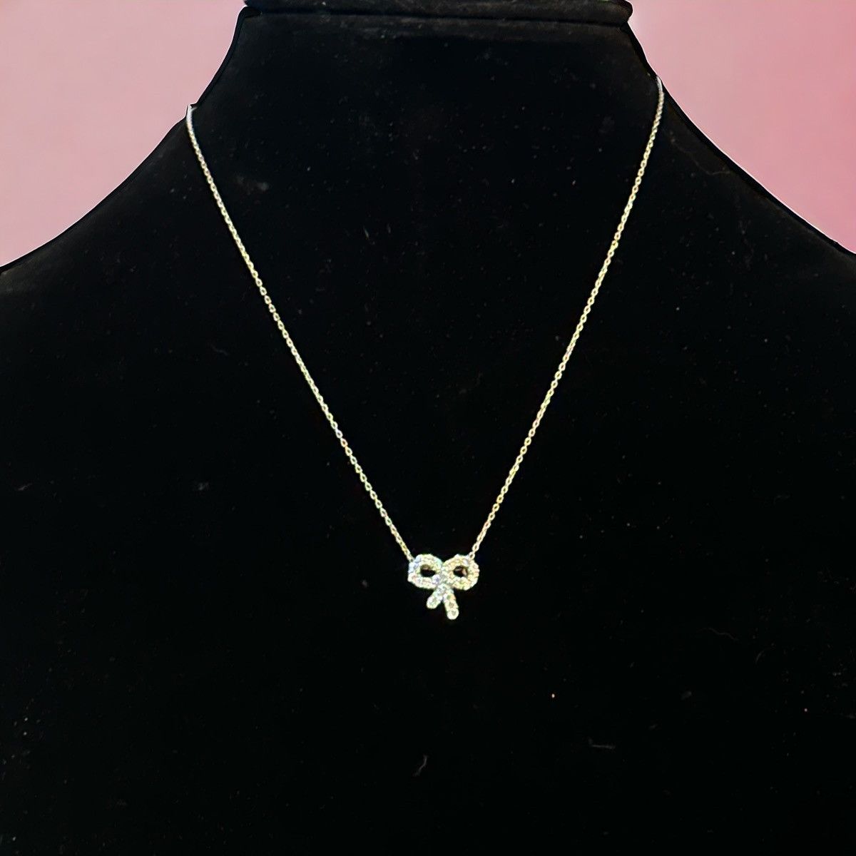 Other 925 Italy paved rhinestone bow pendant necklace Size ONE SIZE - 1 Thumbnail