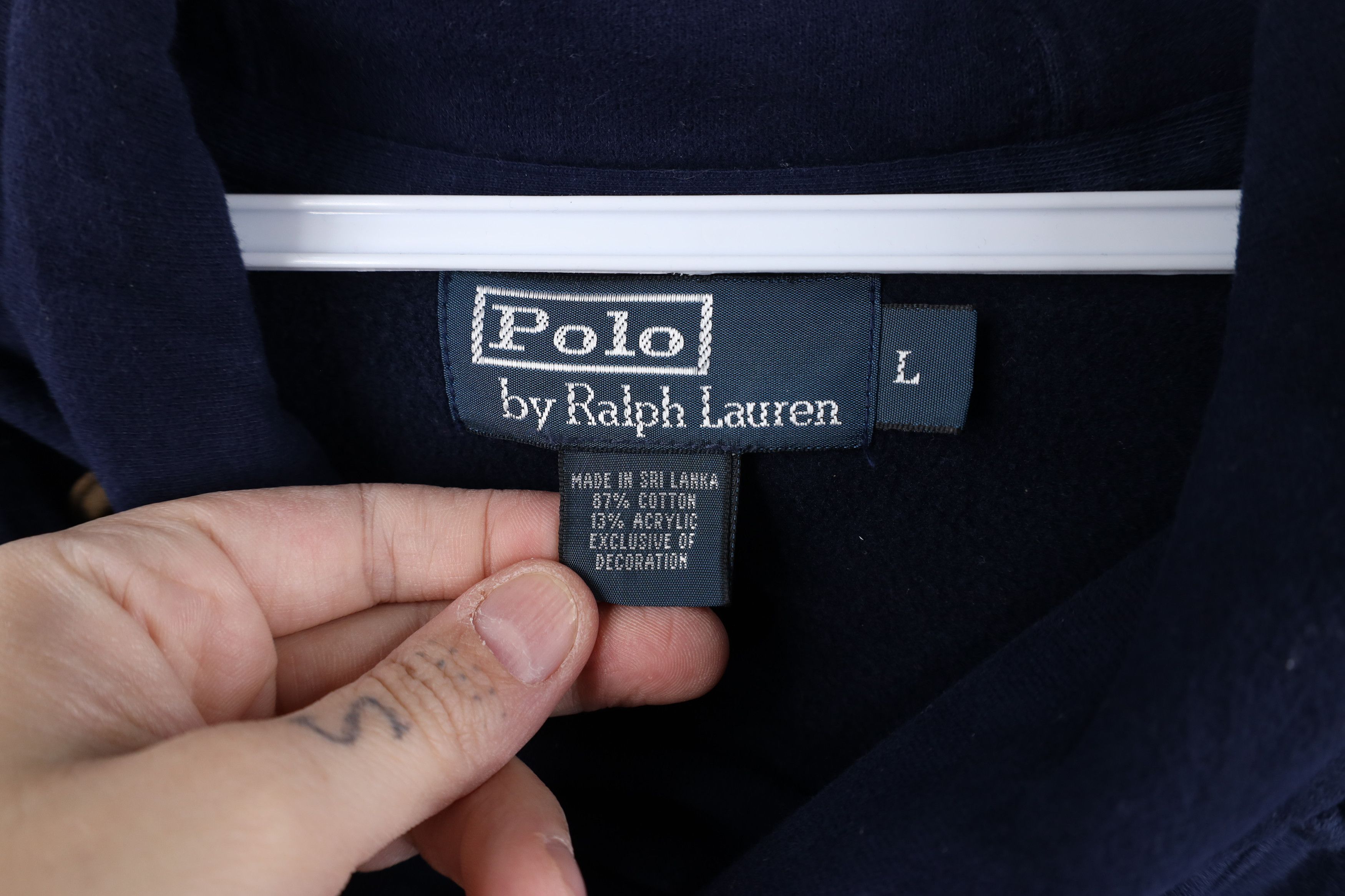 Polo Ralph Lauren Vintage 90s Ralph Lauren Distressed Sweatshirt Navy Blue Size US L / EU 52-54 / 3 - 8 Thumbnail