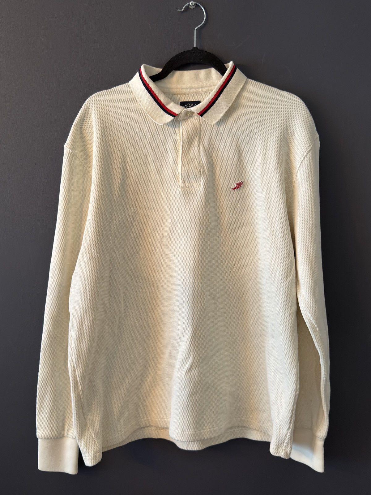 Noah NOAH NYC Textured Knit Thermal Polo Shirt Size US XL / EU 56 / 4 - 1 Thumbnail