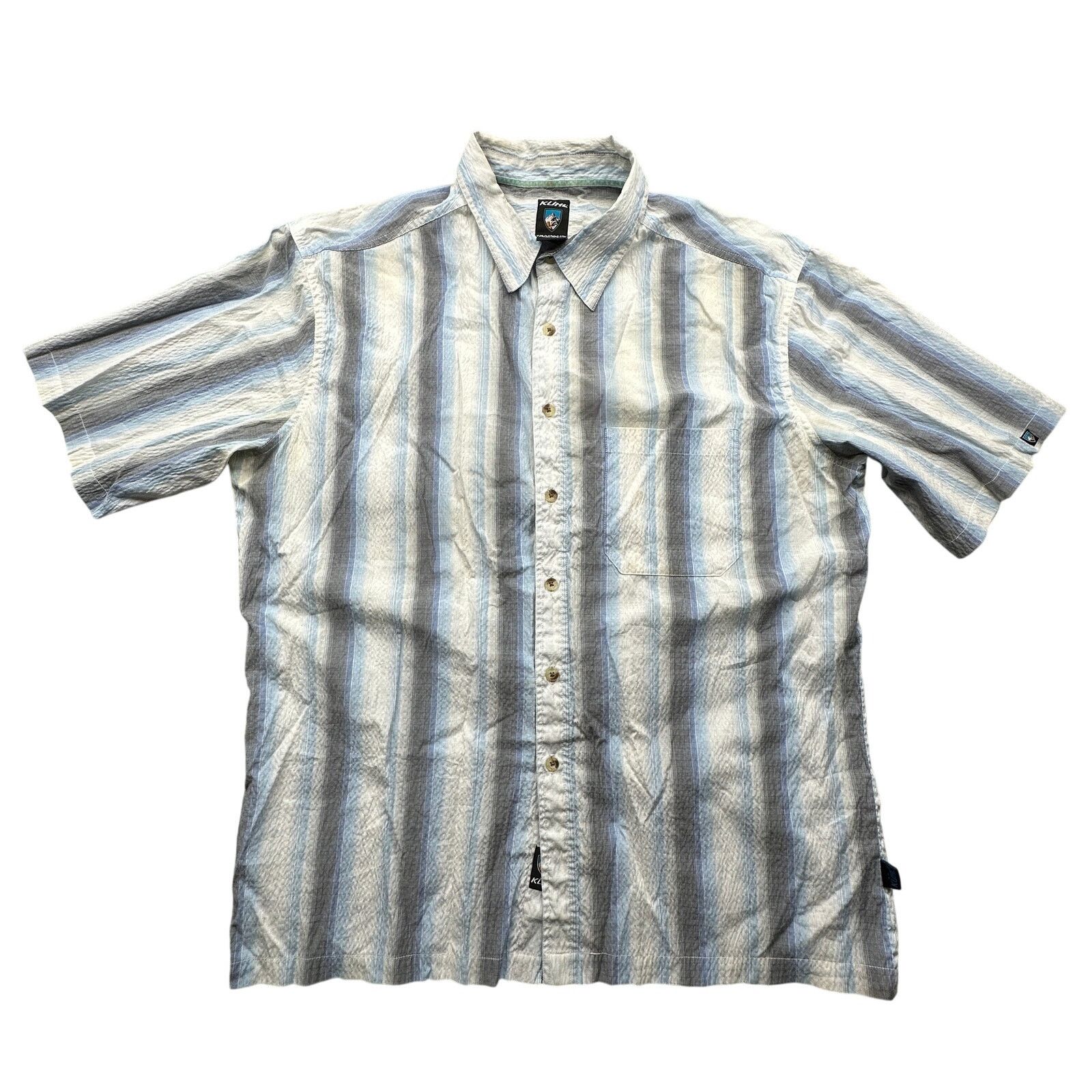 Kuhl Kuhl Vertical Striped Blue White Mens Shirt XL Button Up Size US XL / EU 56 / 4 - 1 Thumbnail