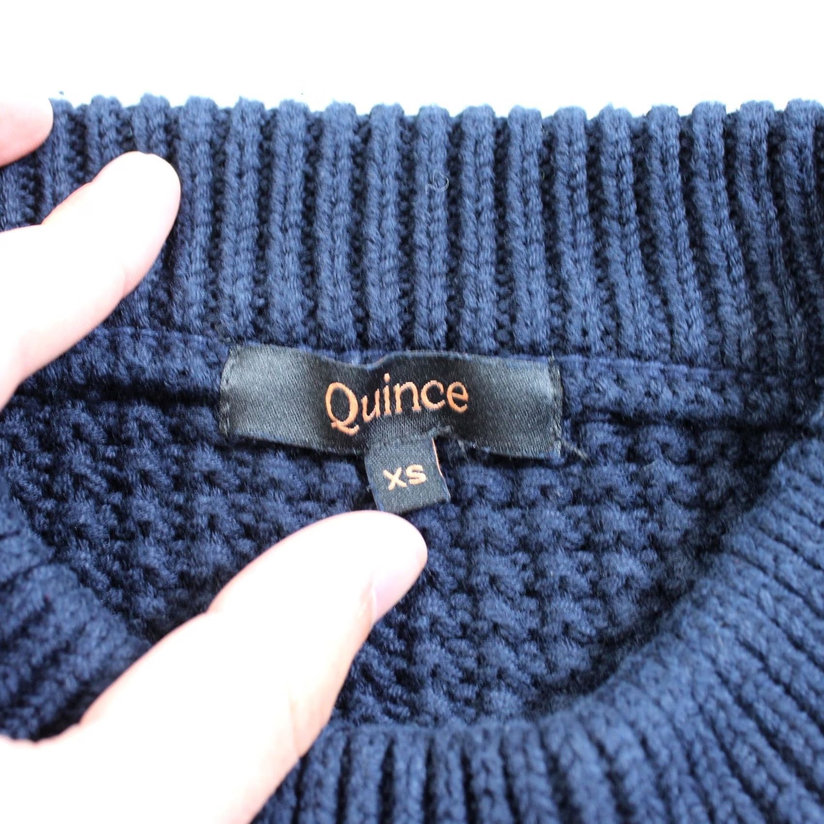 Quince Quince Sweater Women XS Blue Cable Knit Organic Cotton Cropped Chunky Cozy Comfy Size XS / US 0-2 / IT 36-38 - 3 Thumbnail