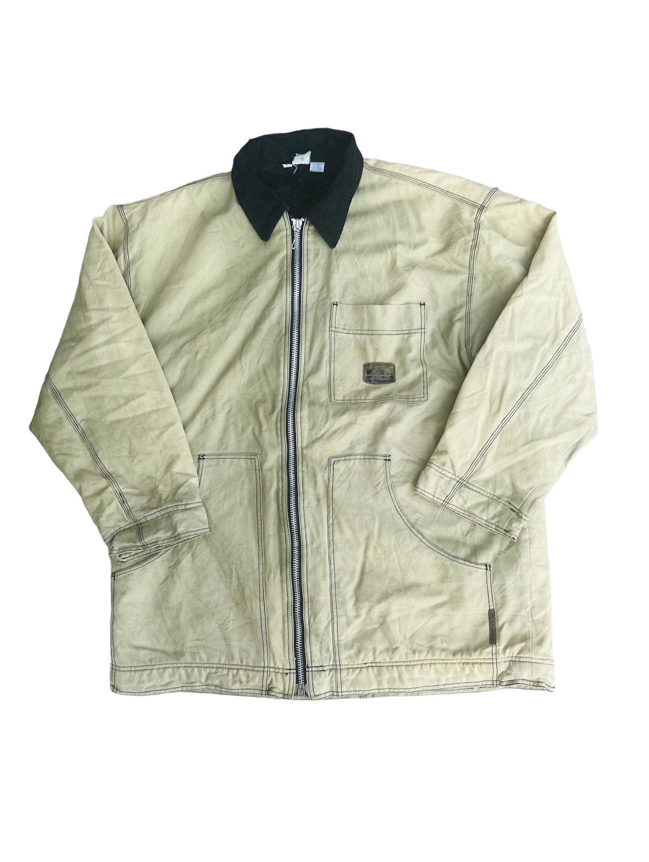 image of Denim Jacket x Quiksilver Vintage Quicksilver Detroit Jacket Faded Colour in Yellow (Size 2XL)