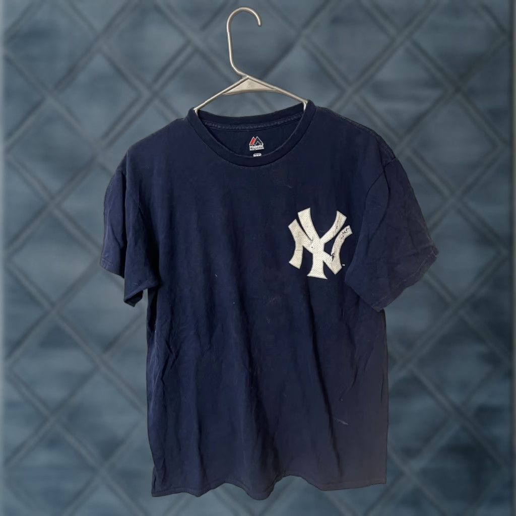 Vintage Majestic New York Yankees Mens Mark Teixeira Shirt M Blue Short Sleeve T-Shirt Size US M / EU 48-50 / 2 - 1 Thumbnail