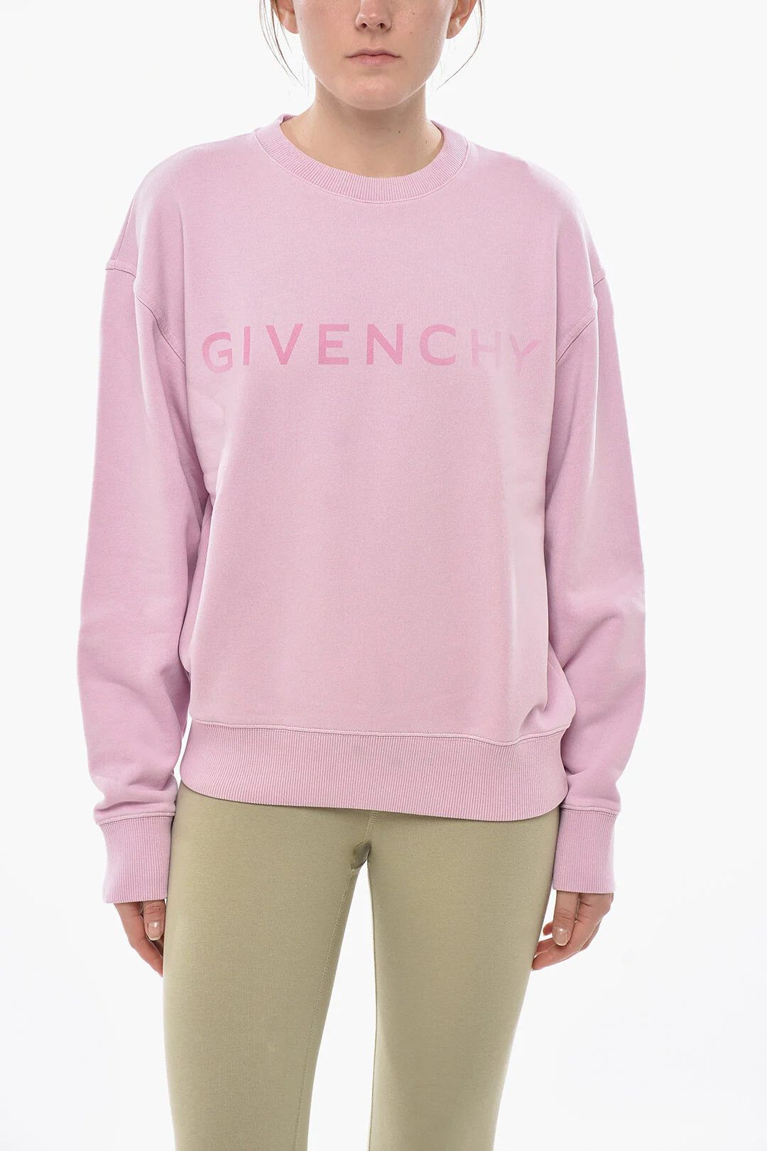 Givenchy og1mm0326 Brushed Cotton Crewneck Sweatshirt in Pink Size XS / US 0-2 / IT 36-38 - 1 Thumbnail