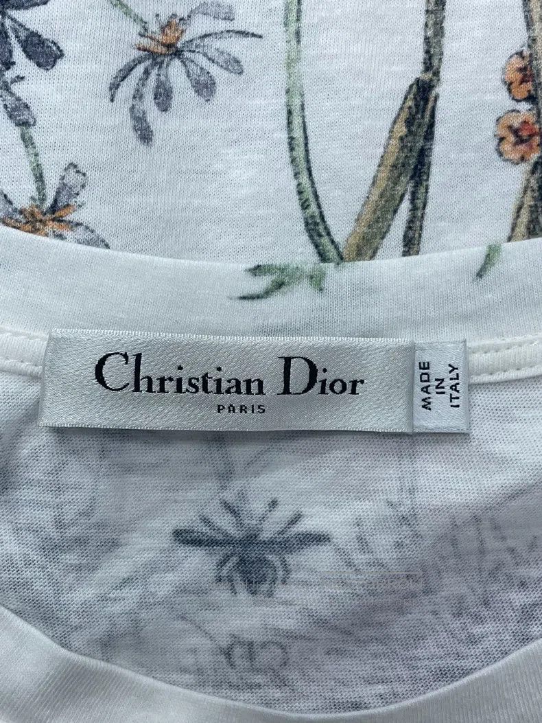 Dior Dior White floral print short sleeves Size L / US 10 / IT 46 - 3 Thumbnail