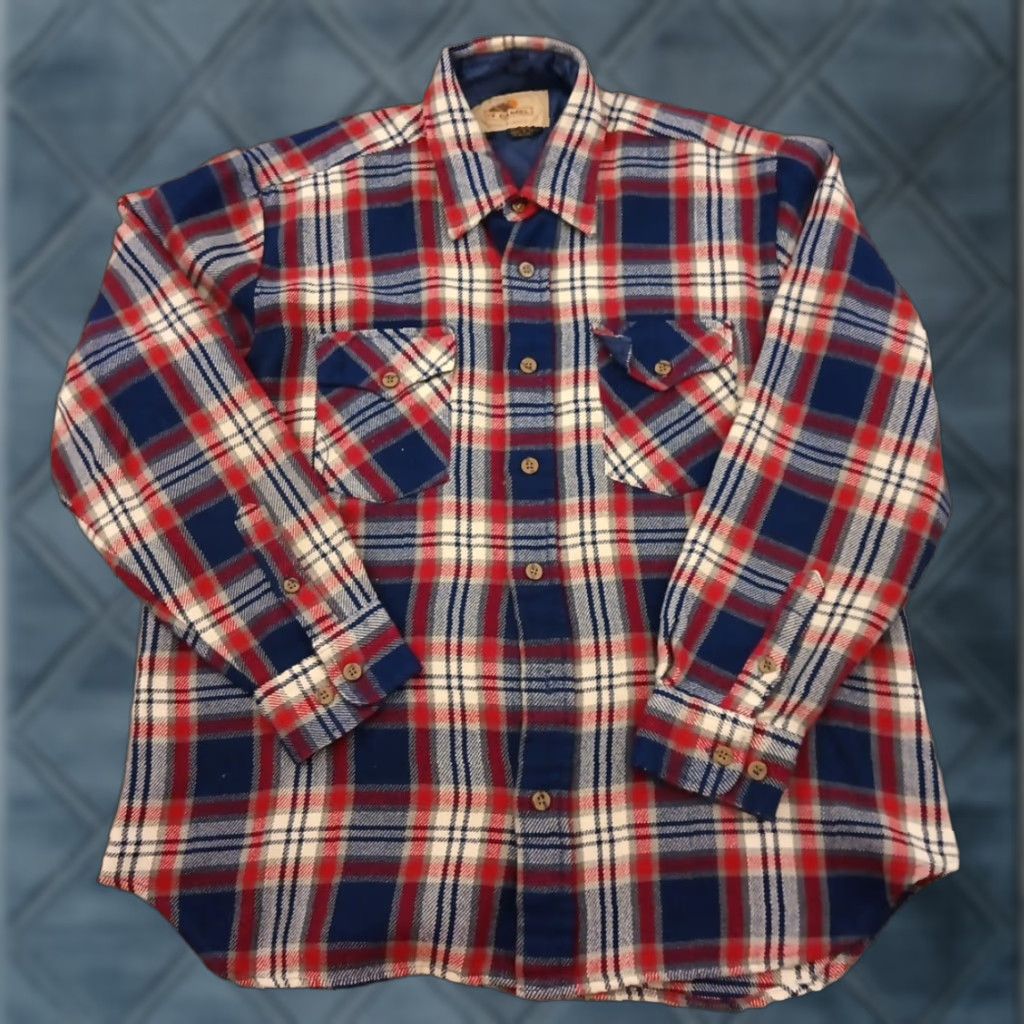 Camel VINTAGE Camel Shirt Mens L Red Plaid Long Sleeve Button Up Pockets Acrylic Size US L / EU 52-54 / 3 - 1 Thumbnail