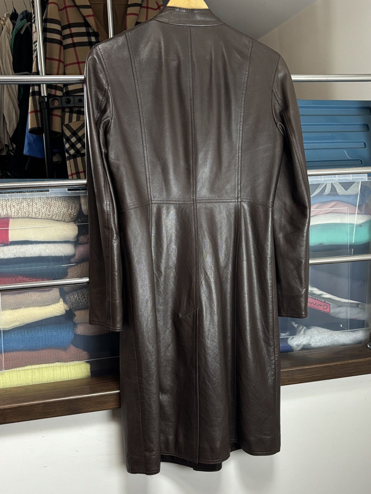 Escada Vintage Escada Luxury Brown Nappa Leather Coat Size S / US 4 / IT 40 - 5 Thumbnail