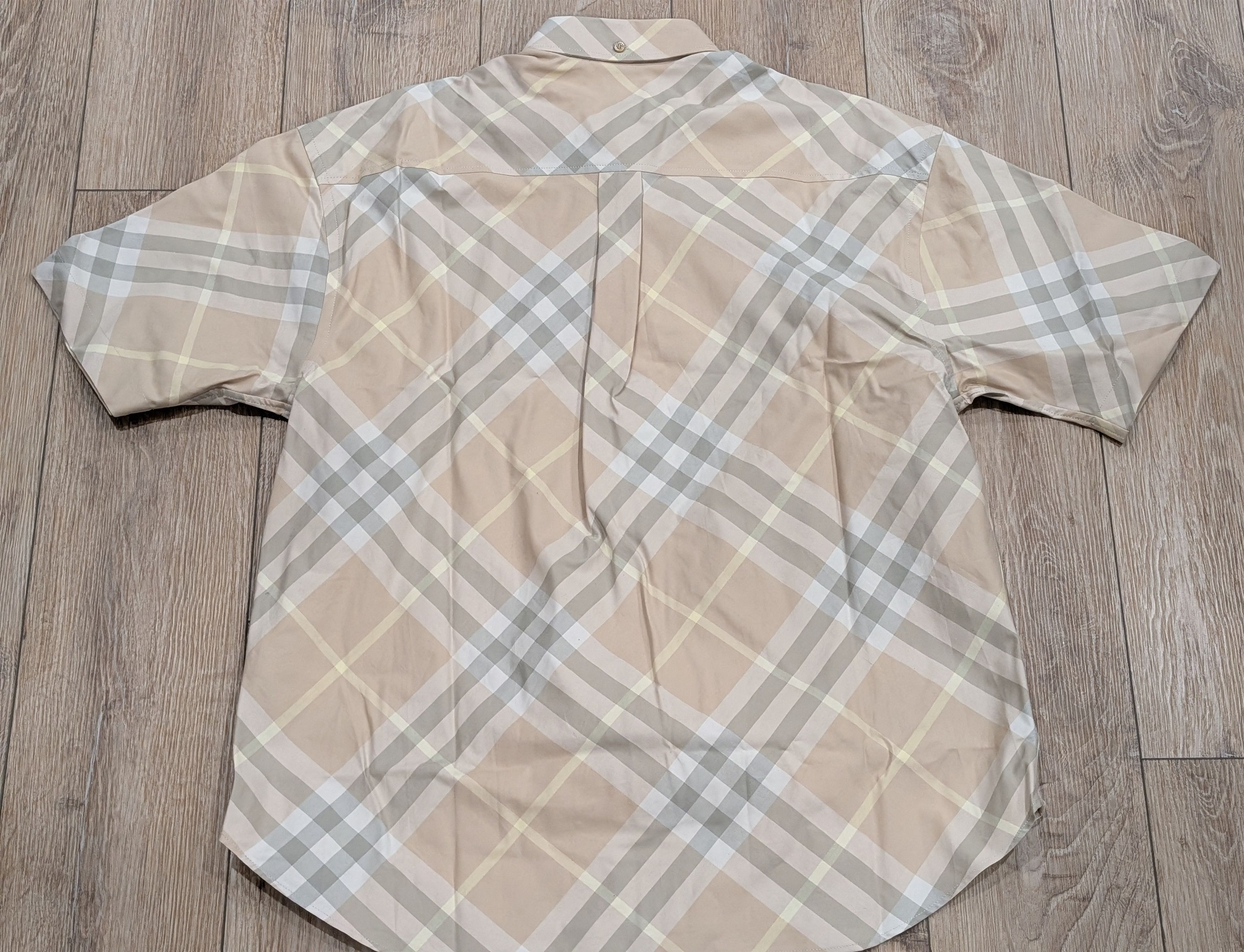 Burberry Burberry Checked Cotton SS Button Up Shirt Flax IP Large Size US L / EU 52-54 / 3 - 3 Thumbnail