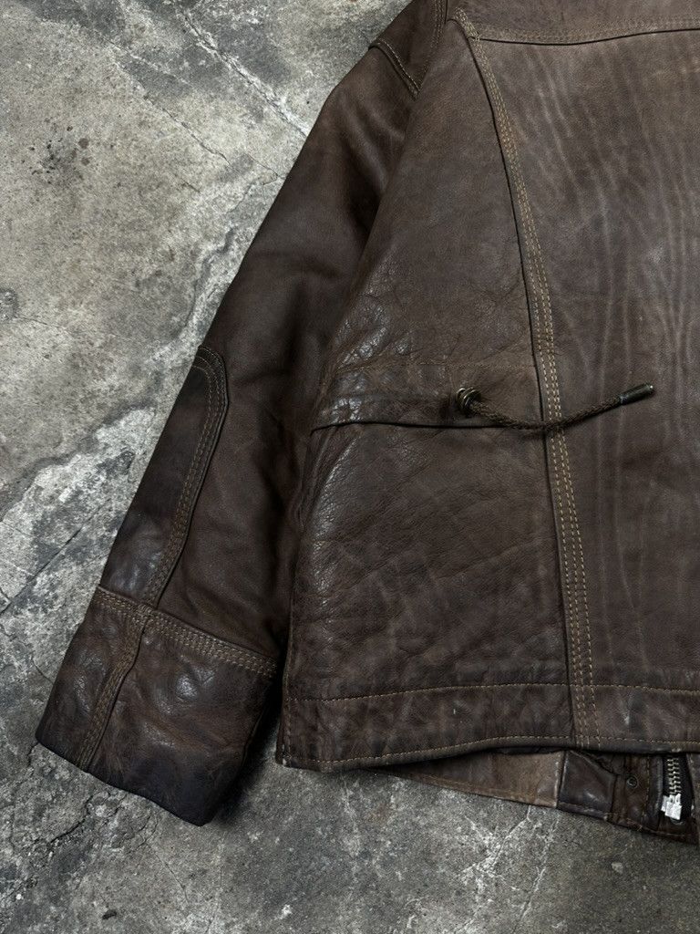 Vintage 90s Vintage Fireman Clasp Leather Bomber Jacket Size US M / EU 48-50 / 2 - 7 Thumbnail