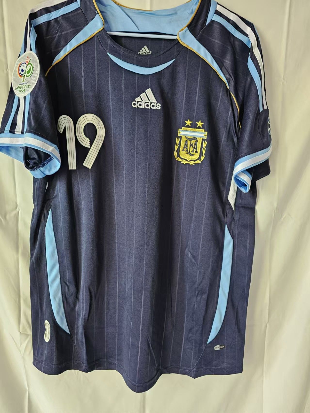 Other 2006 World Cup Argentina #19 Messi Jersey Away Size US XL / EU 56 / 4 - 2 Thumbnail