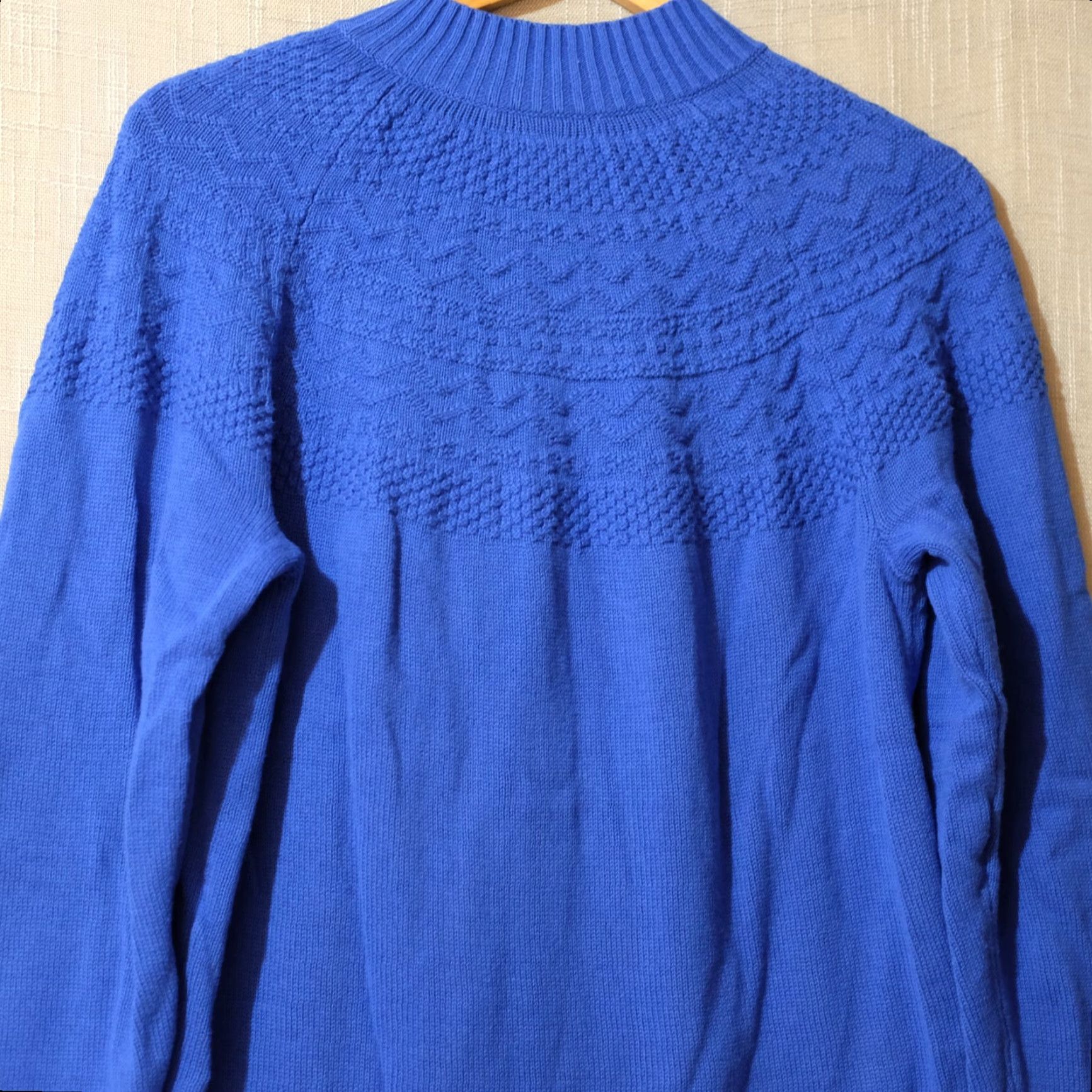 Vintage Christopher & Banks Zip Up Sweater Women's L Royal Blue Knit Full Zip Lightweight 100% Cotton Casual Autumn Winter Fall Men's? Size L / US 10 / IT 46 - 6 Thumbnail