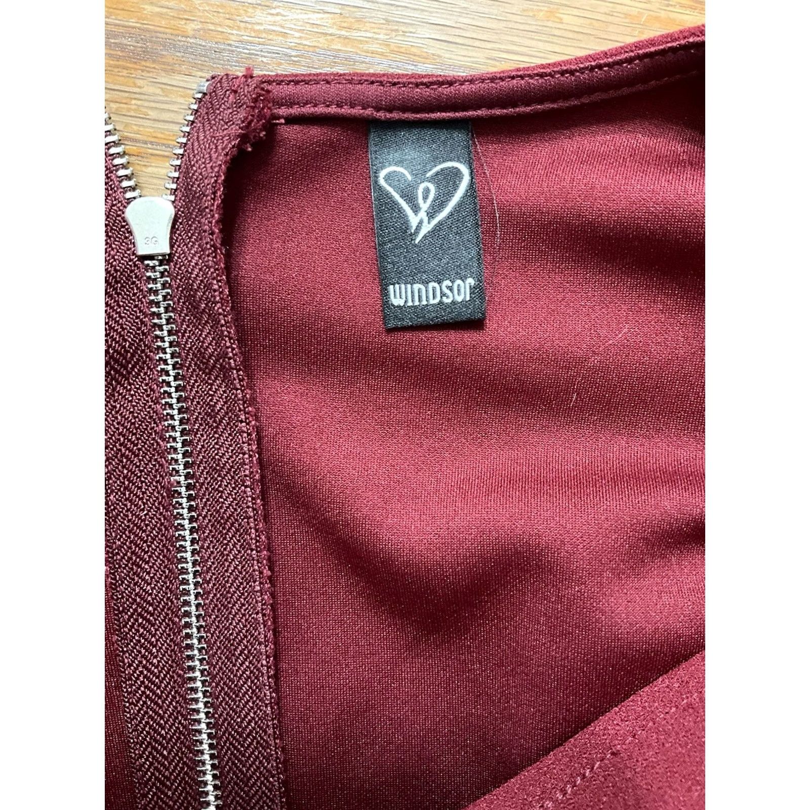 Vintage Windsor Bodysuit Shirt Women S Maroon V-Neck Long Sleeve Zip Slim Camisole 90s Style Size S / US 4 / IT 40 - 4 Thumbnail