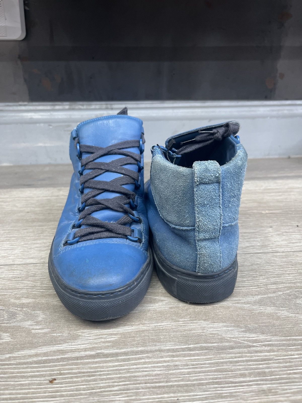 Balenciaga Balenciaga Arena High-Top Trainers Blue Leather Size US 6 / EU 39 - 6 Thumbnail