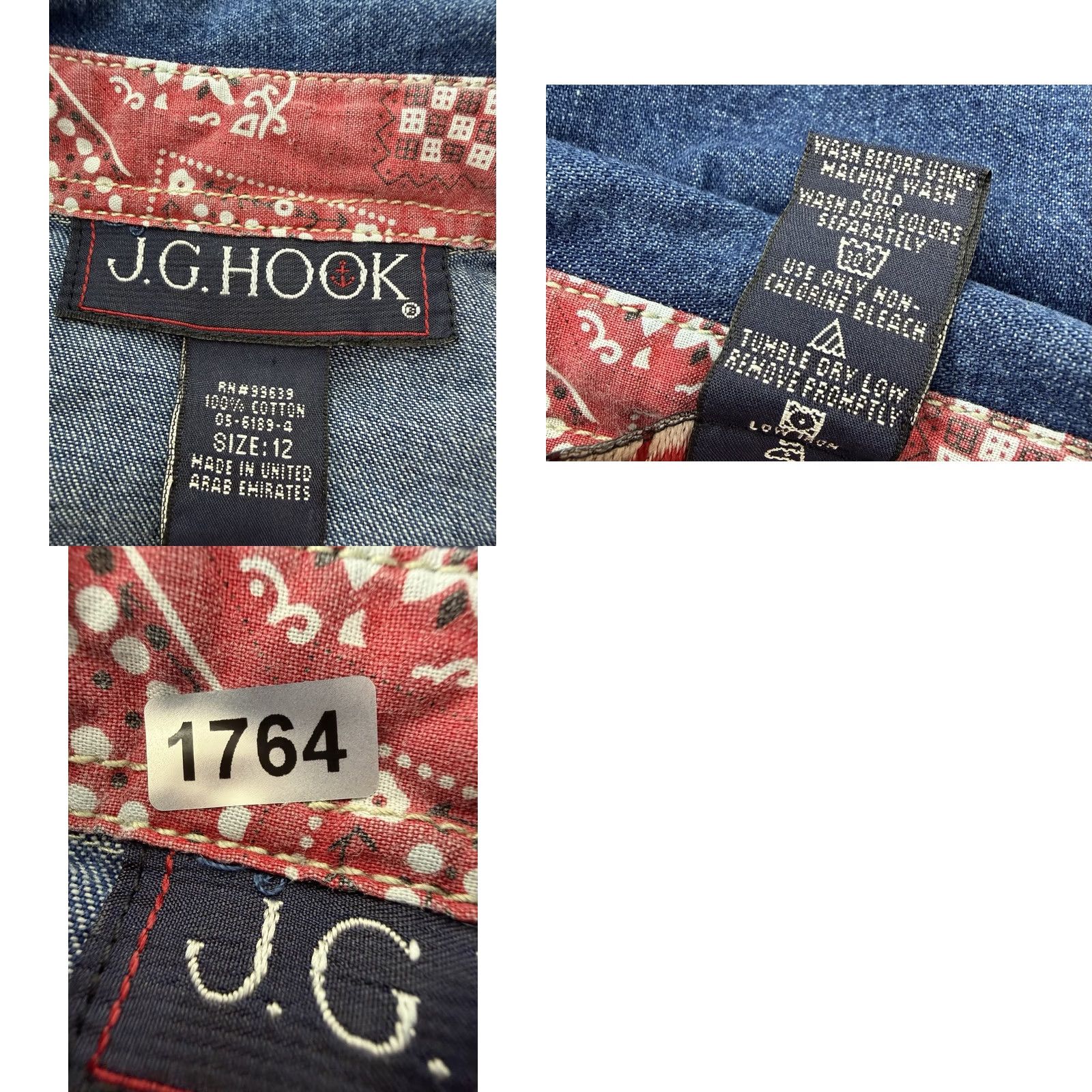 Vintage VINTAGE J.G. Hook Denim Dress Womens 12 / Large Blue Denim Western Cowgirl Shirt Dress Knee Length 100% Cotton Casual Dress Womens Size XL / US 12-14 / IT 48-50 - 9 Thumbnail