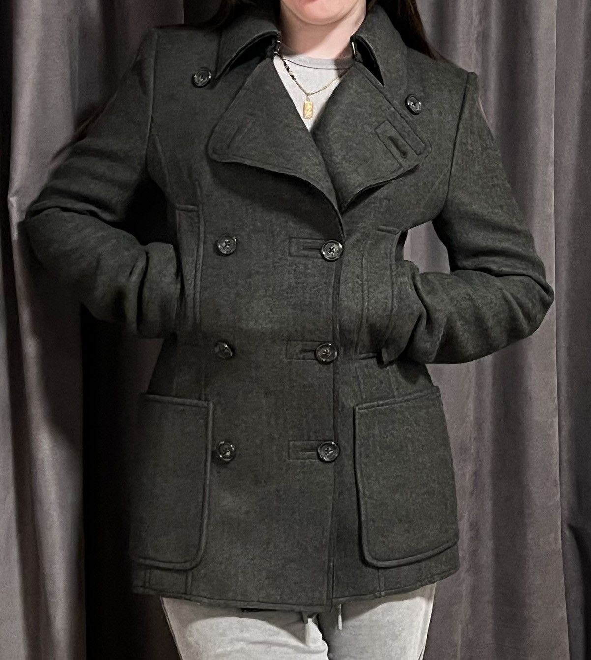 Maison Margiela Maison Margiela ss13 wool peacoat double breasted dark khaki Size M / US 6-8 / IT 42-44 - 4 Thumbnail