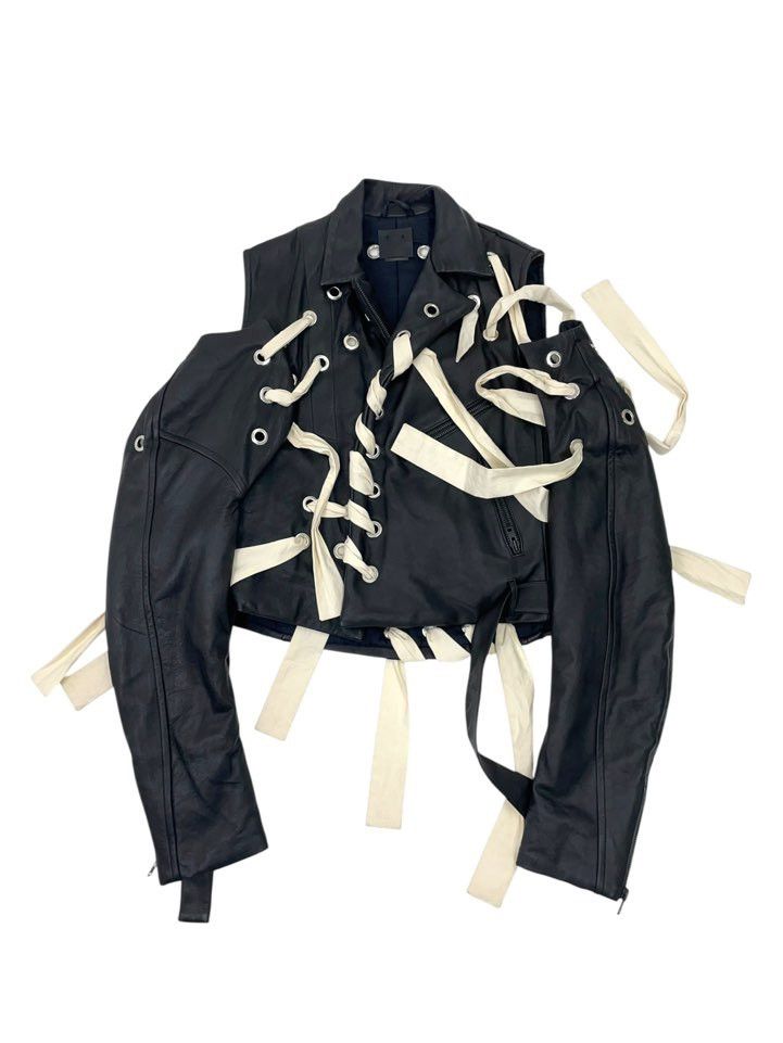 Craig Green CRAIG GREEN 2016 AW COLLECTION EYELETS LEATHER BIKER JACKET Size US L / EU 52-54 / 3 - 5 Thumbnail