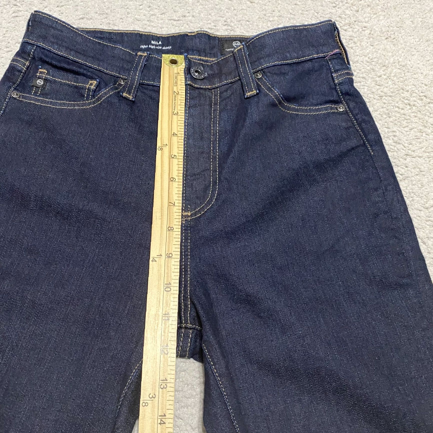 Vintage AG Adriano Goldschmied Jeans Womens 28 Blue Denim Mila Super High Rise Skinny Jeans" Size 27" / US 4 / IT 40 - 7 Thumbnail