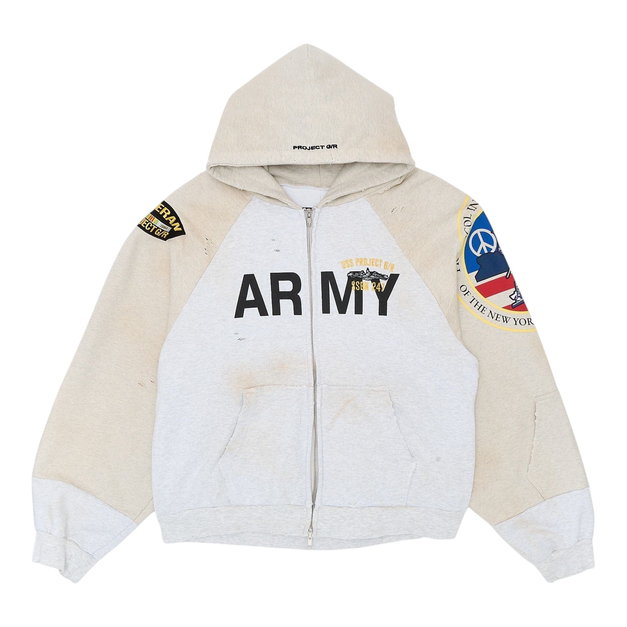 PROJECT G/R ARMY パーカー PROJECT G/R - Reconstructed Folded Zip Hoodie | HBX