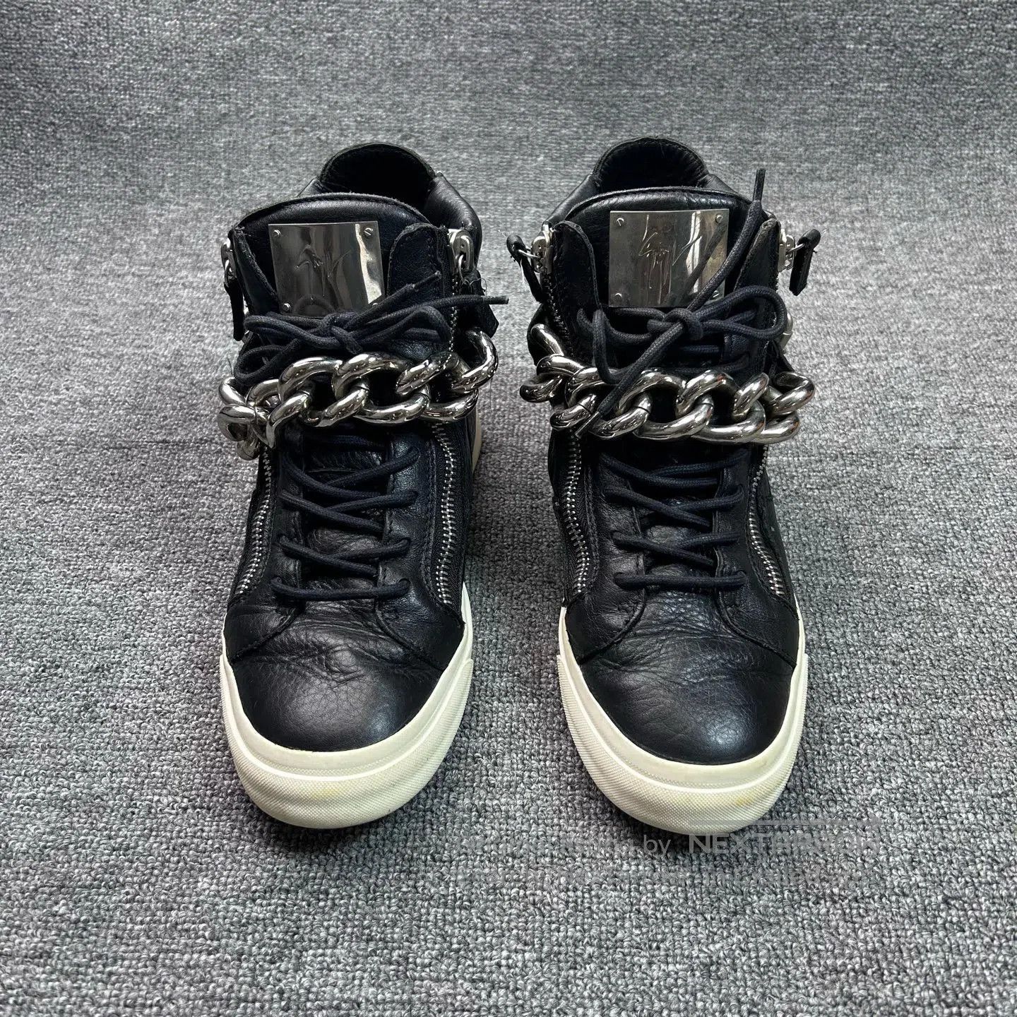 Giuseppe Zanotti Giuseppe Zanotti Black and Silver Double Zip High Top Shoe Size US 6 / EU 39 - 4 Thumbnail