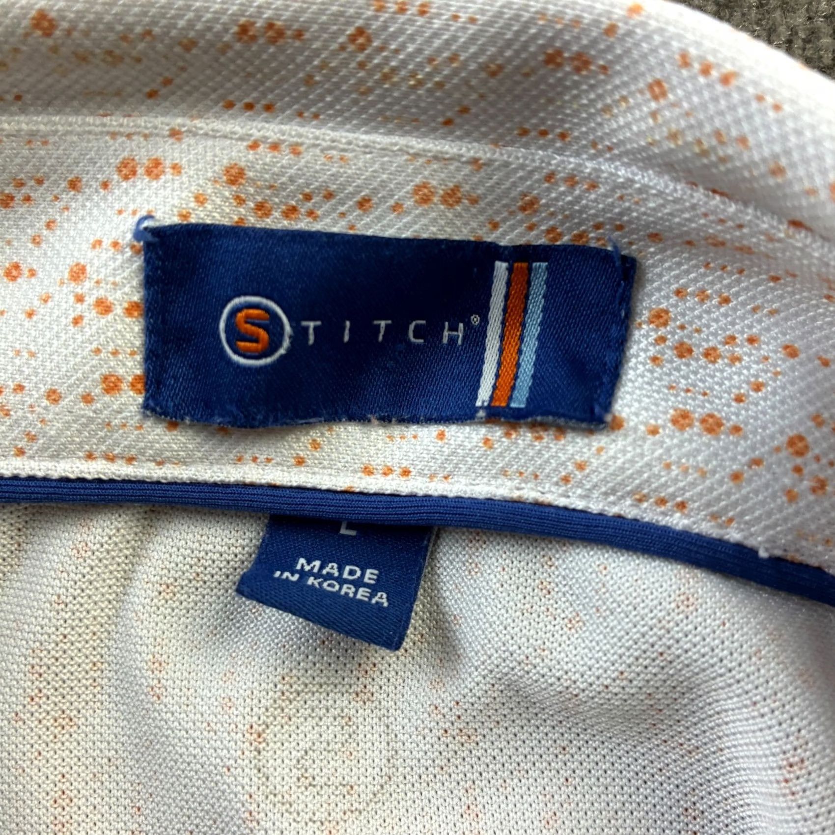 Vintage Stitch Polo Shirt Mens Large Orange Golf All Over Print Shirt Size US L / EU 52-54 / 3 - 6 Thumbnail