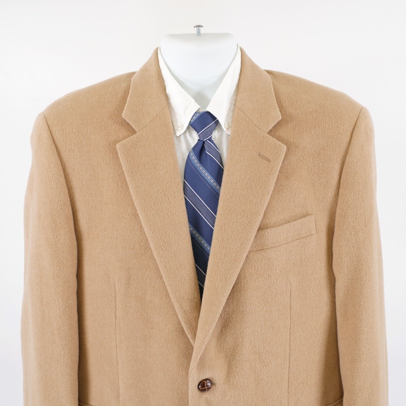 Chaps DAMAGED Chaps 100% Camel Hair 2 Leather Button Sport Coat 40 Size 40R - 1 Thumbnail
