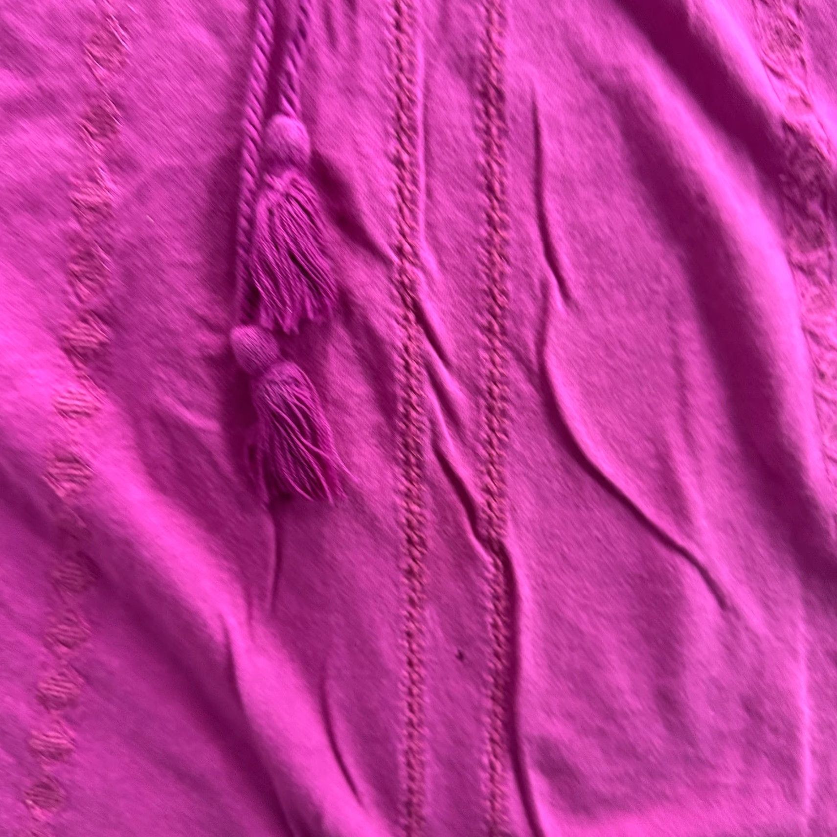 Ralph Lauren Lauren Ralph Lauren Shirt Womens XL Pink Short Sleeve Boho Tassel Blouse Top Adult Regular Size XL Pink bohemian 100% cotton Mens Womens Girls Boys Size XL / US 12-14 / IT 48-50 - 5 Thumbnail