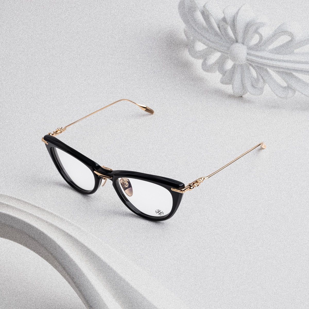 Chrome Hearts CHROME HEARTS NEW LOVER BLACK GOLD PLATED GLASSES Size ONE SIZE - 2 Thumbnail