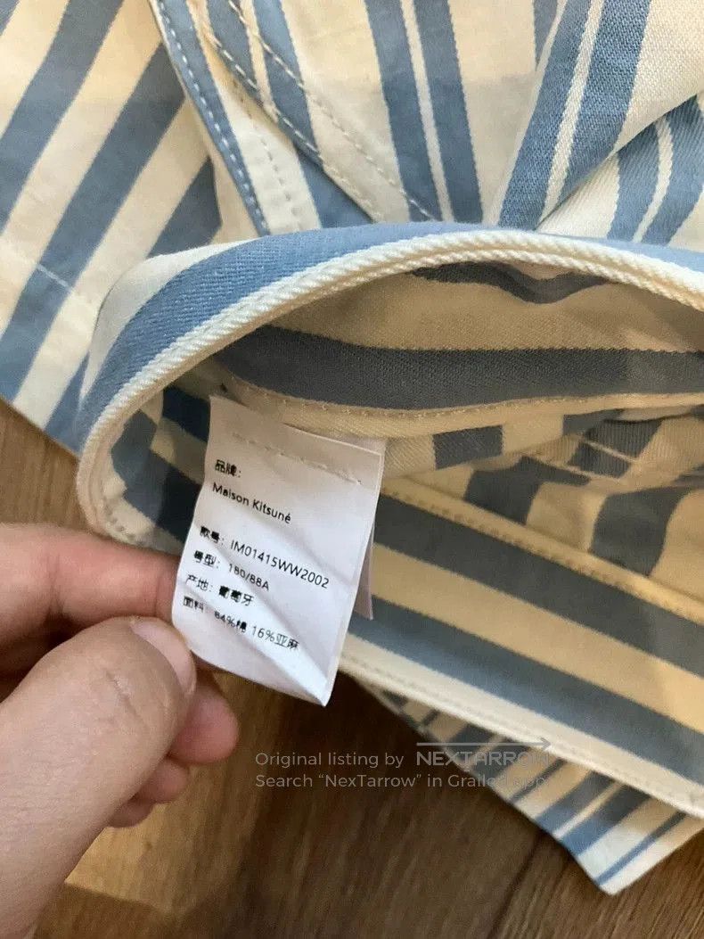 Vintage Maison Kitsuné Men's Striped Cargo Shorts. Size US 42 / EU 58 - 6 Thumbnail