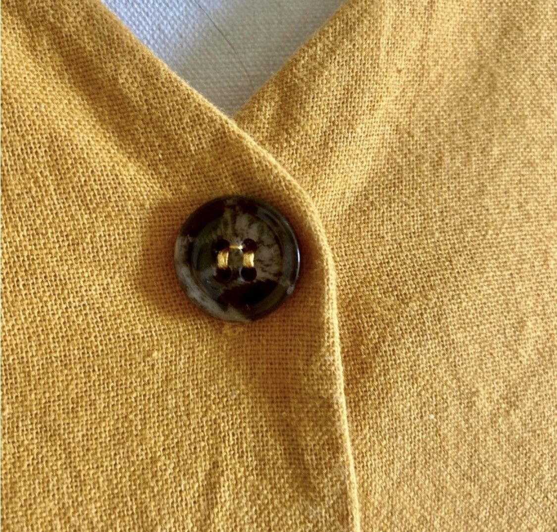 Other LIPSLIDE MUSTARD SHORT SLEEVE BUTTON UP BELTED BLOUSE TOP Size L / US 10 / IT 46 - 8 Thumbnail