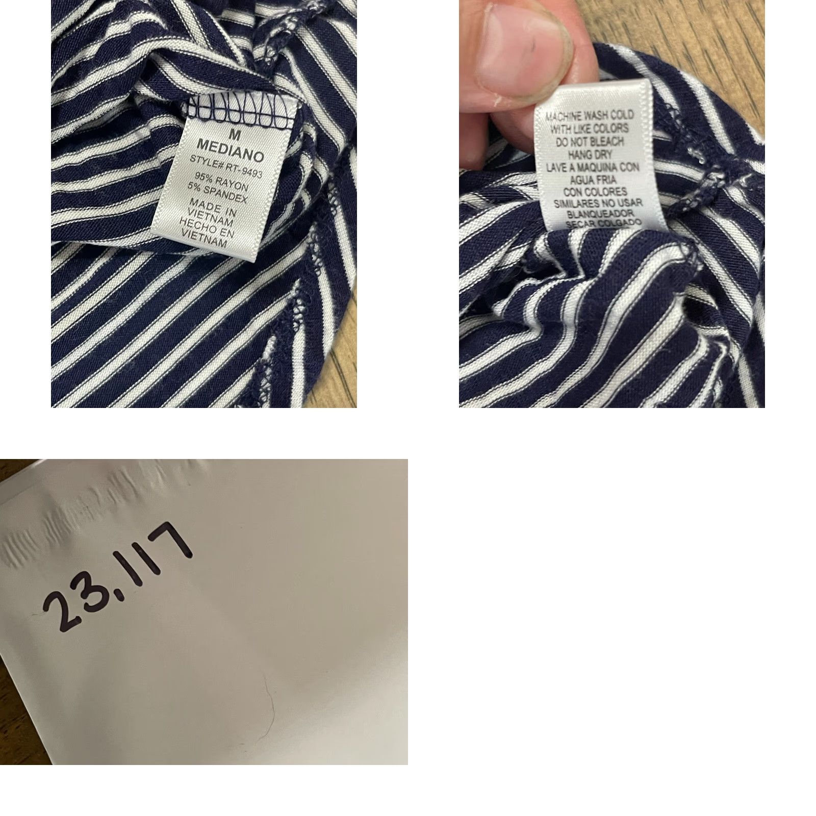 Vintage Zenana Outfitters Shirt Womens Size M Navy White Striped 3/4 Sleeve Casual Regular T-Shirt Size M / US 6-8 / IT 42-44 - 8 Thumbnail