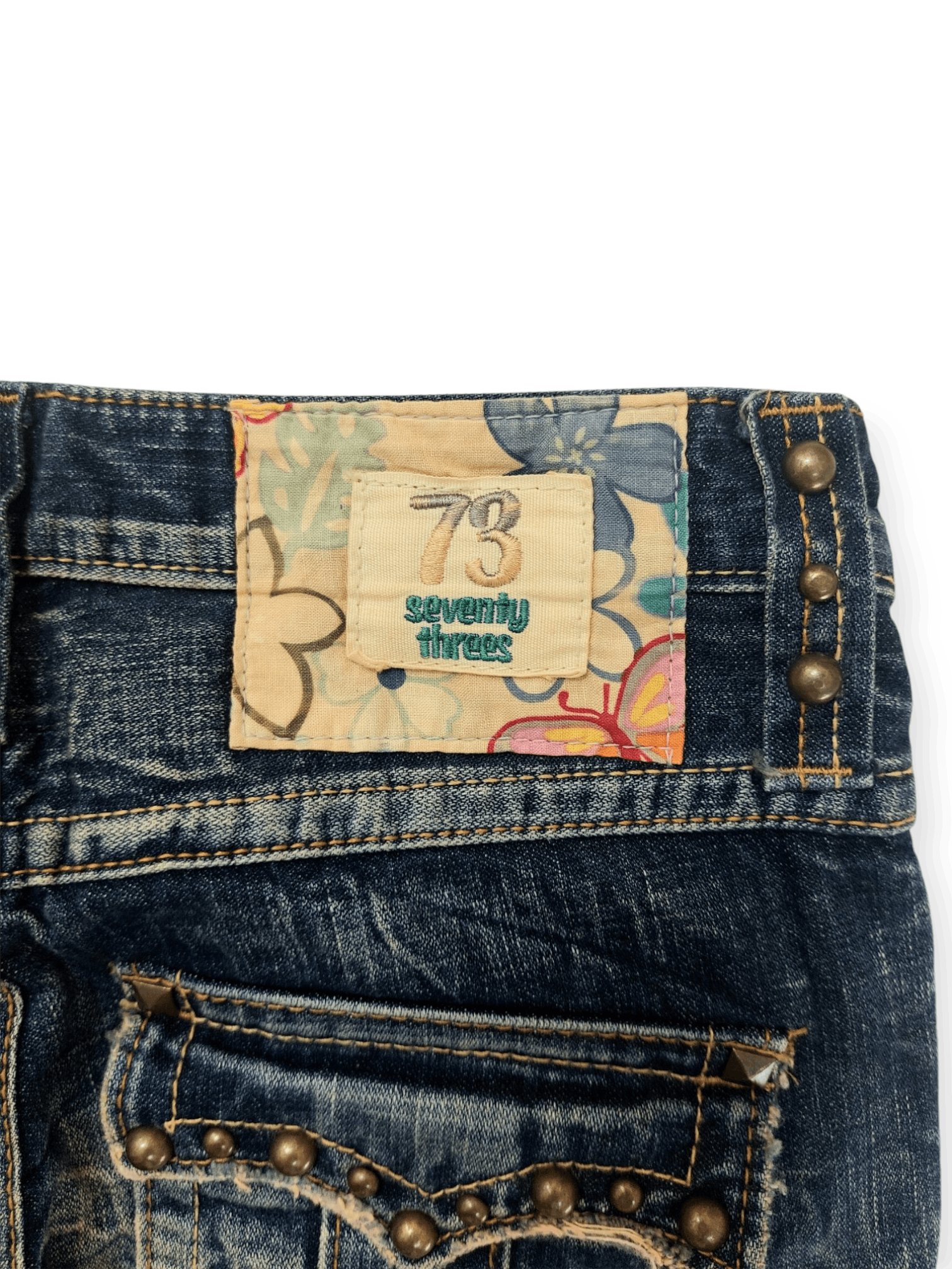 Vintage Flare 73 Seventy Threes Studded Punk Denim Size 26" / US 2 / IT 38 - 11 Thumbnail