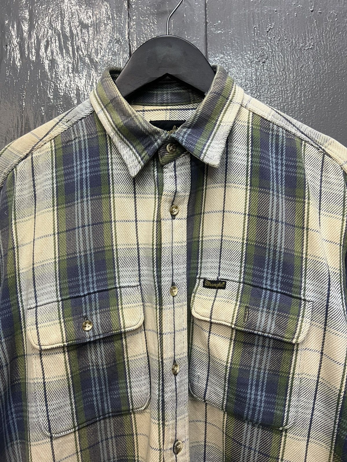 Vintage Vintage Wrangler Flannel Shirt Longsleeve Size US L / EU 52-54 / 3 - 4 Thumbnail