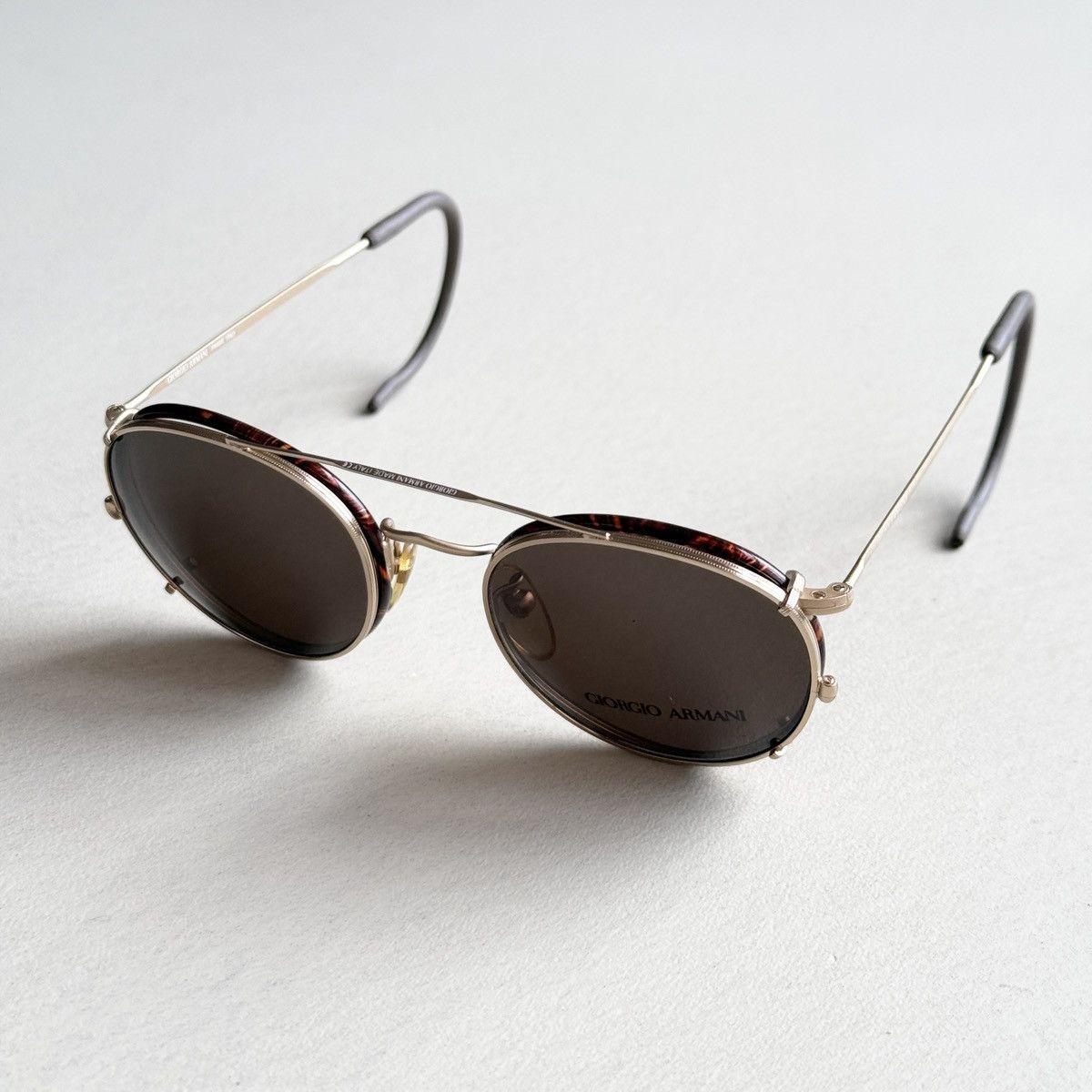 Giorgio Armani Giorgio Armani Vintage Glasses with Clip-on Sunglasses Size ONE SIZE - 10 Thumbnail