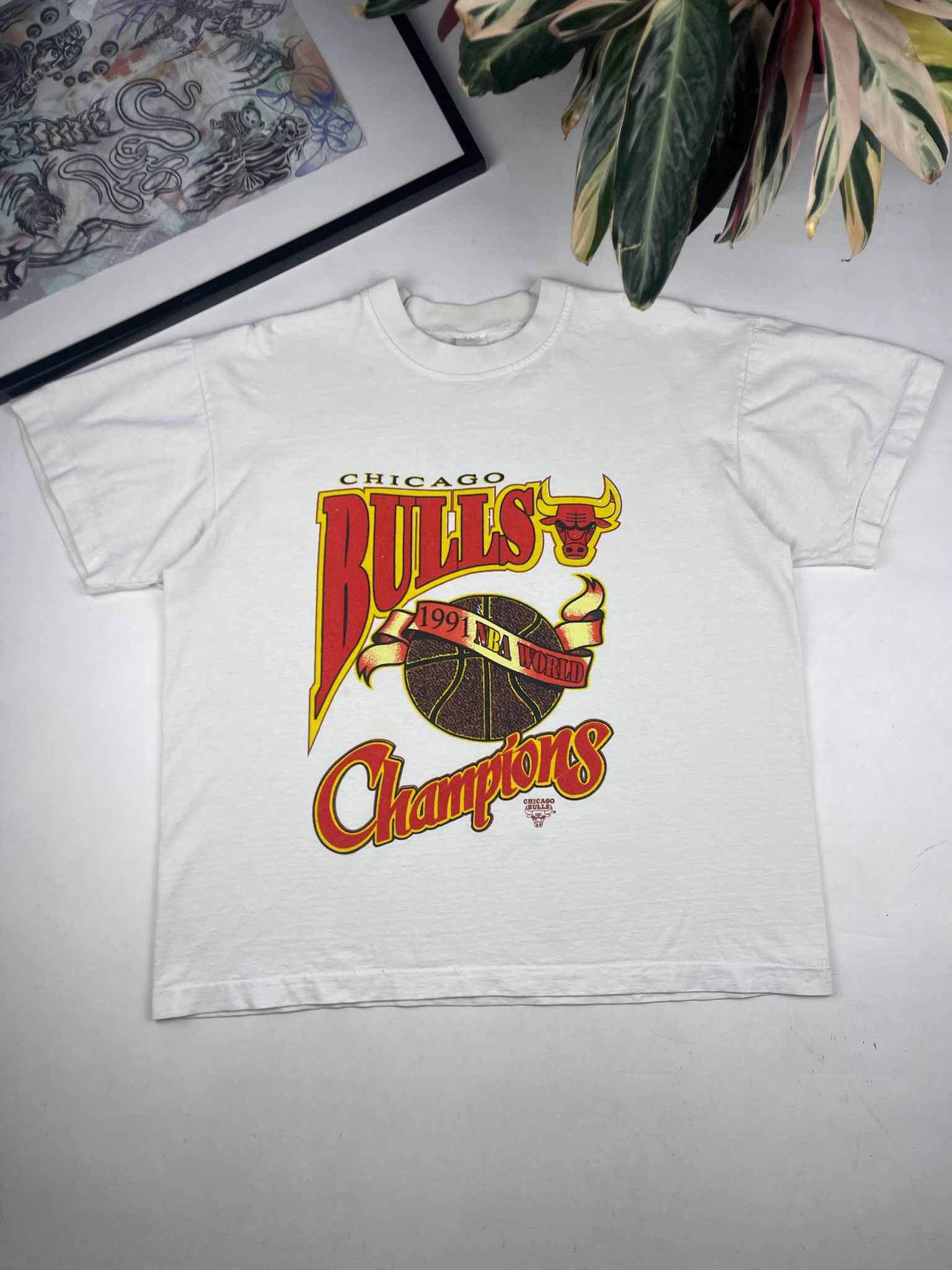 NBA Chicago Bulls Vintage T-Shirt Size US L / EU 52-54 / 3 - 1 Thumbnail