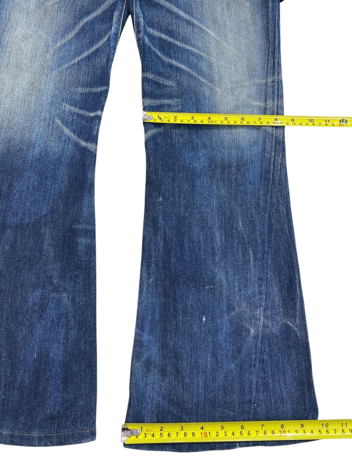 Edwin Edwin Blue Trip Whiskers Faded Wash Style Flare Jeans Size US 34 / EU 50 - 8 Thumbnail