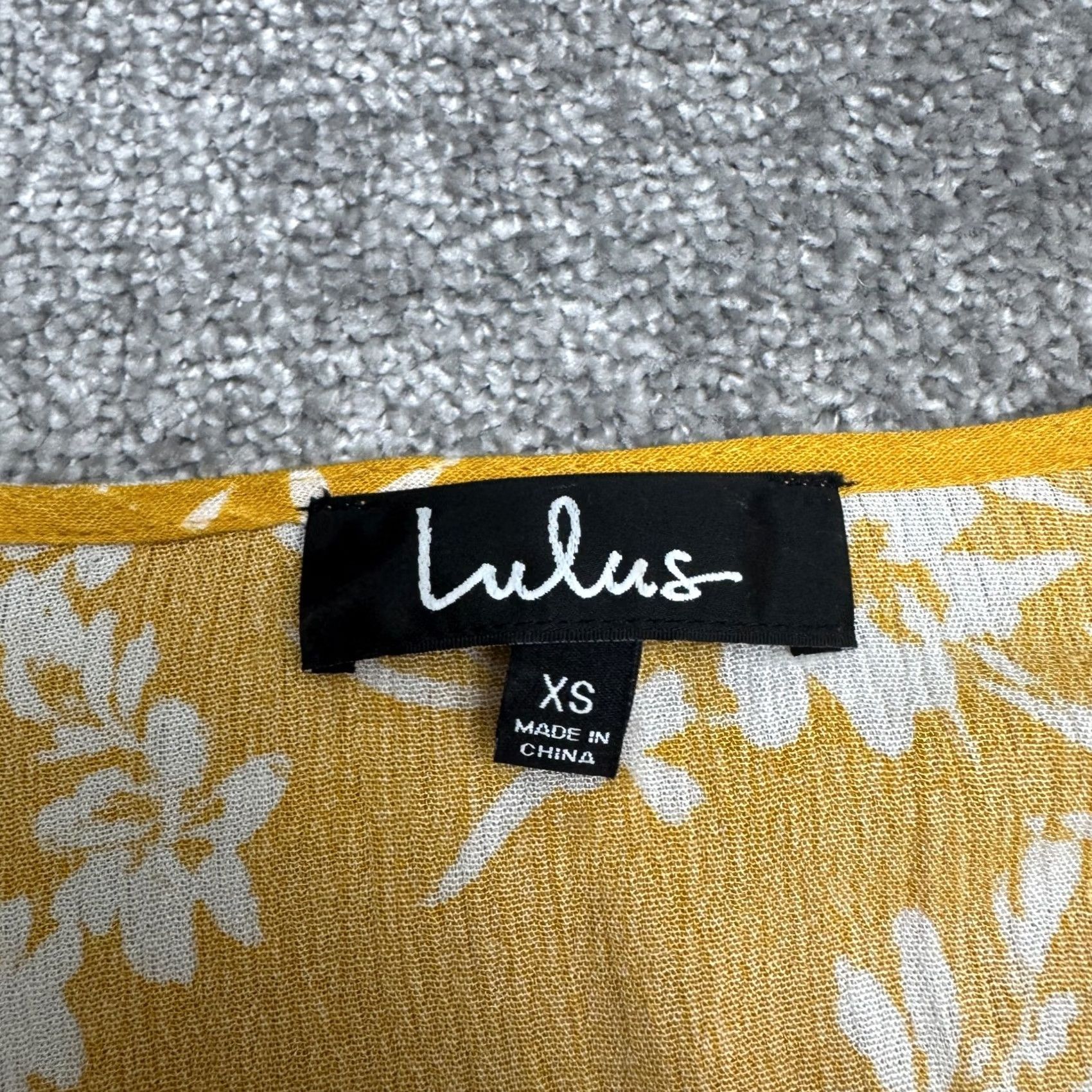 Lulus Lulus Mini Wrapped Ruffle Sun Dress Womens XS Yellow Floral Long Sleeve Dress Size XS / US 0-2 / IT 36-38 - 5 Thumbnail