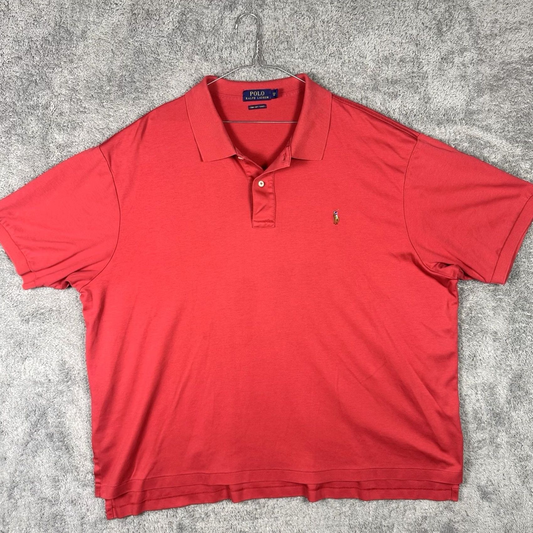 Polo Ralph Lauren Polo Ralph Lauren Shirt Mens Big 3XB Pima Soft Touch Stretch Polo Red Short Sleeve 58 in Chest Size US XXL / EU 58 / 5 - 6 Thumbnail