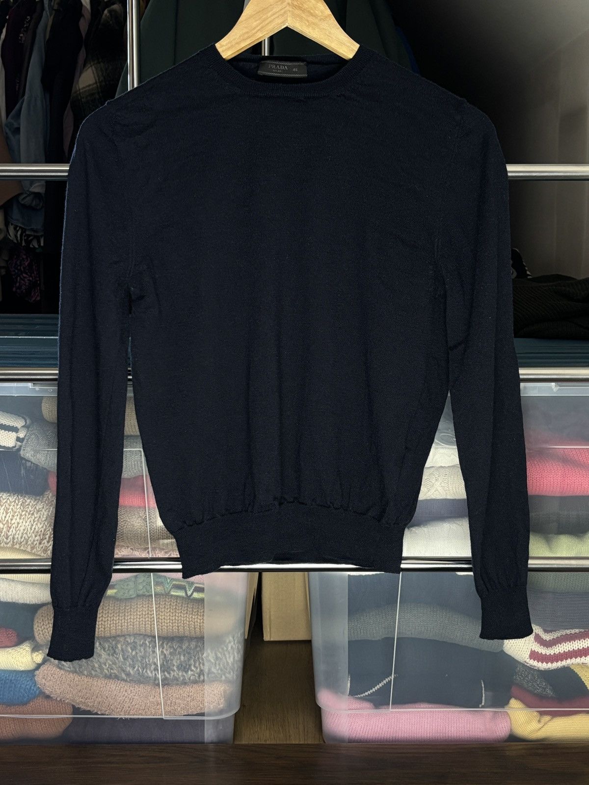 Prada Dark Navy Wool Vintage Sweater
