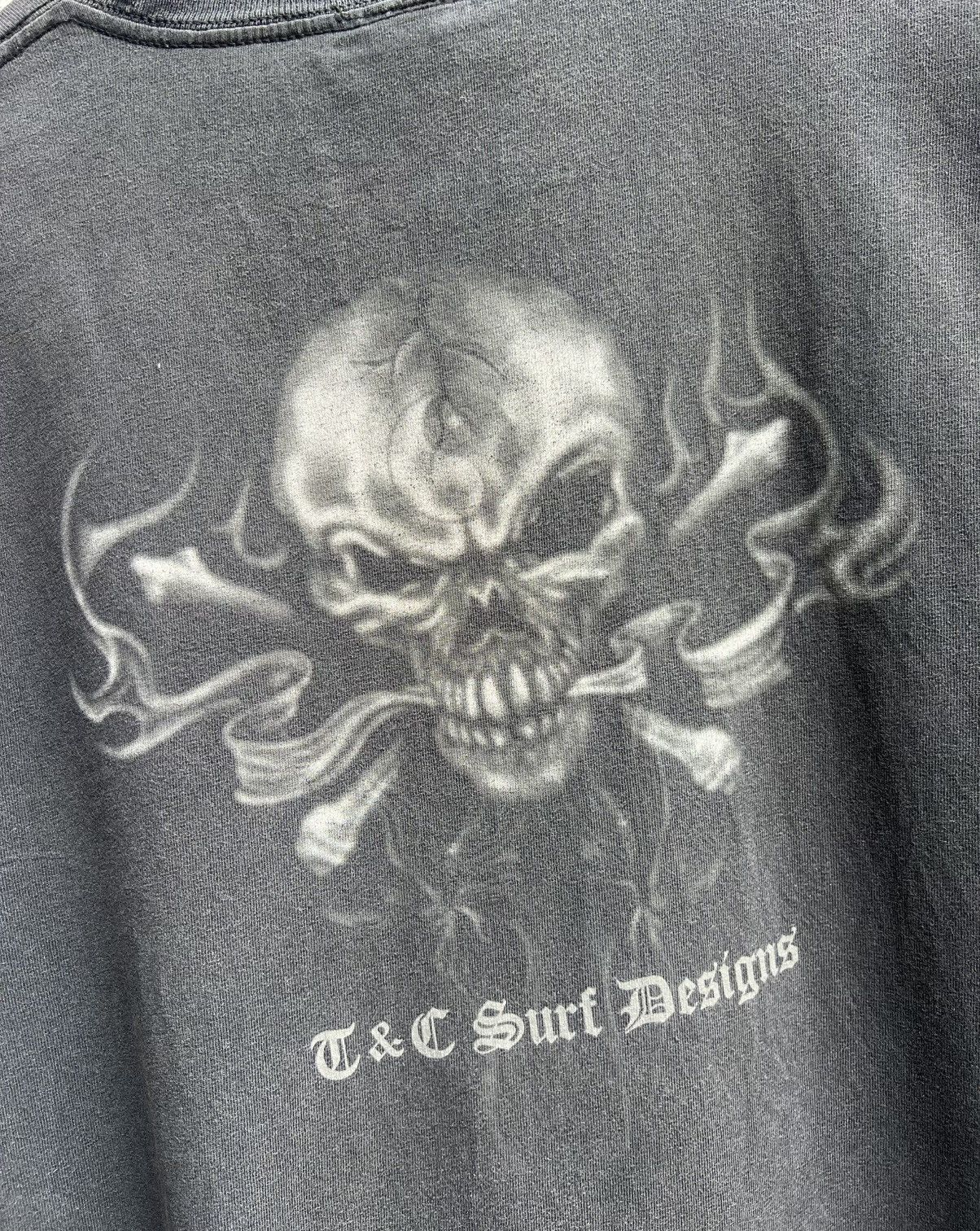 Vintage Vintage Sunfaded Flame Town & Country Skull Surf Tee Size US L / EU 52-54 / 3 - 13 Thumbnail