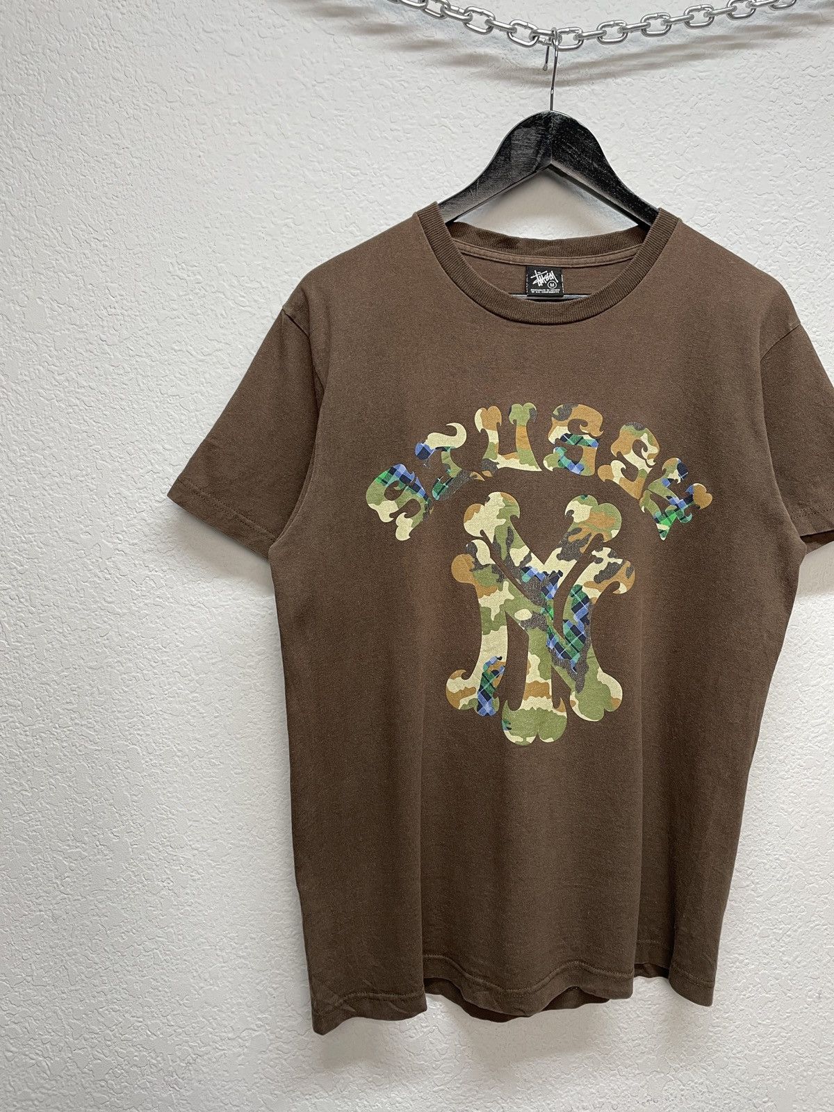 Stussy Vintage Y2K Stussy x New York Yankees Brown Tee T-shirt Size US M / EU 48-50 / 2 - 5 Thumbnail