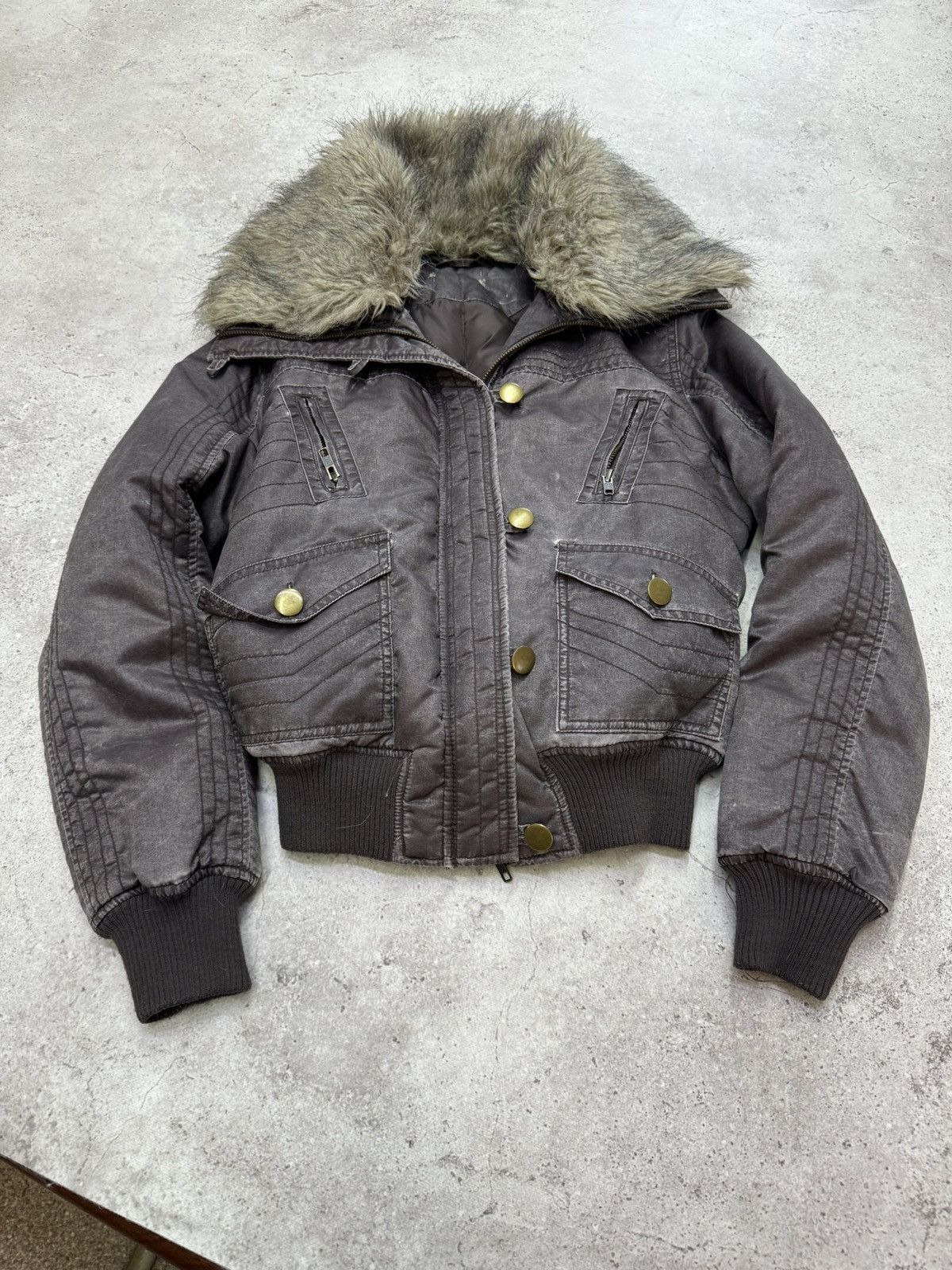 Japanese Brand Vintage 00s Faded Fur Raf Simons Rick Owens Style Jacket Size US S / EU 44-46 / 1 - 3 Thumbnail