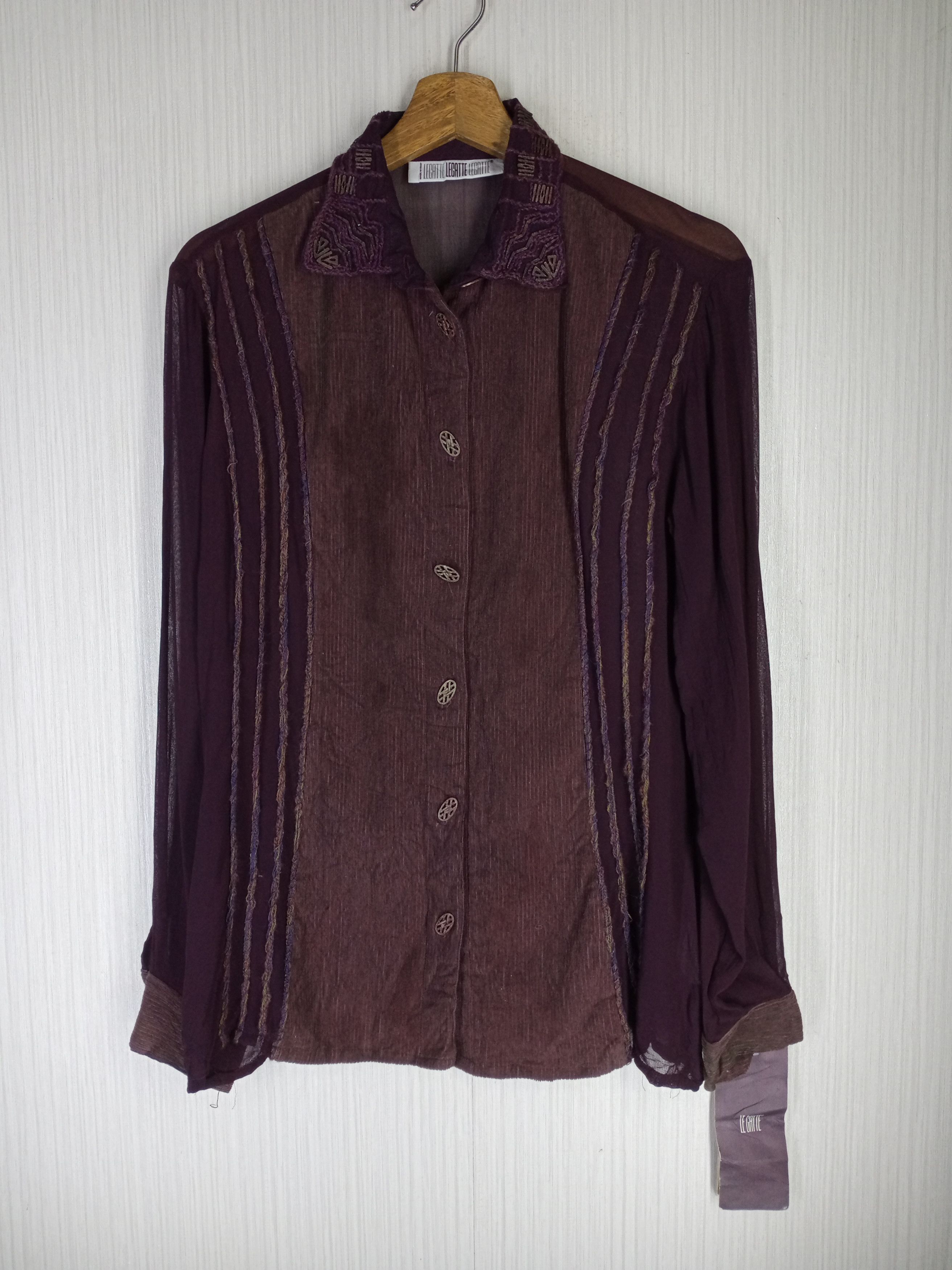 Japanese Brand Rare Vintage Legatte Italian Designer L/S Blouse Size M / US 6-8 / IT 42-44 - 1 Thumbnail