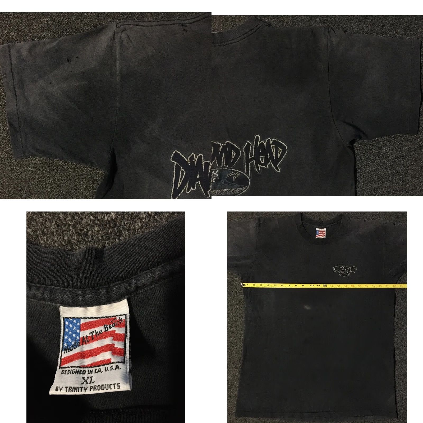 Vintage VINTAGE Diamond Head Hawaii Thrashed Faded Distressed Shirt XL Black Men's T-Shirt 90s Surf Skate Grunge Sun Graphic Size US XL / EU 56 / 4 - 11 Thumbnail