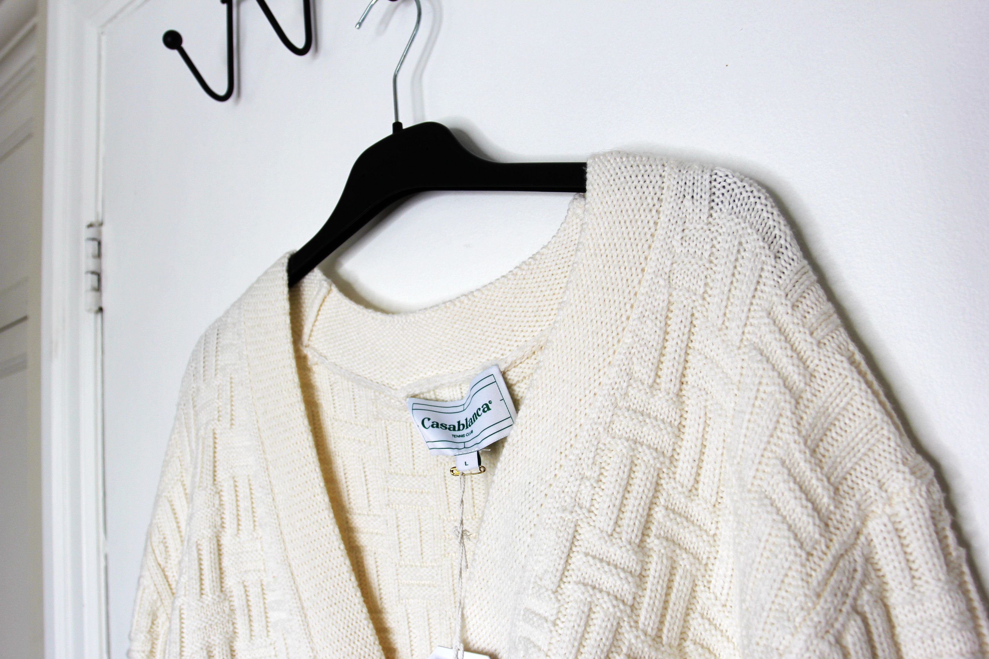 Casablanca BNWT AW24 CASABLANCA MERINO WOOL COLUMN STITCH CARDIGAN L Size US L / EU 52-54 / 3 - 4 Thumbnail