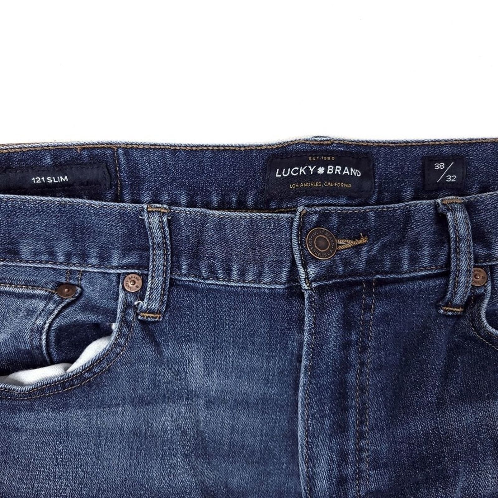 Lucky Brand Lucky Brand 121 Slim Jeans Mens 38x31 Dark Blue Stretch Size US 38 / EU 54 - 3 Thumbnail